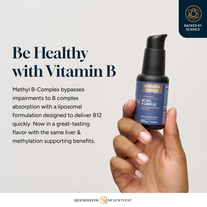Quicksilver Scientific Methyl B Complex - Liquid Vitamin with Superior Liposomal Absorption of Vitamin B12, Folate, Vitamin B6, Riboflavin, Biotin, Pantothenic Acid, Vitamin B1, Niacin (50 ml) Quicksilver ScientificUS supplements