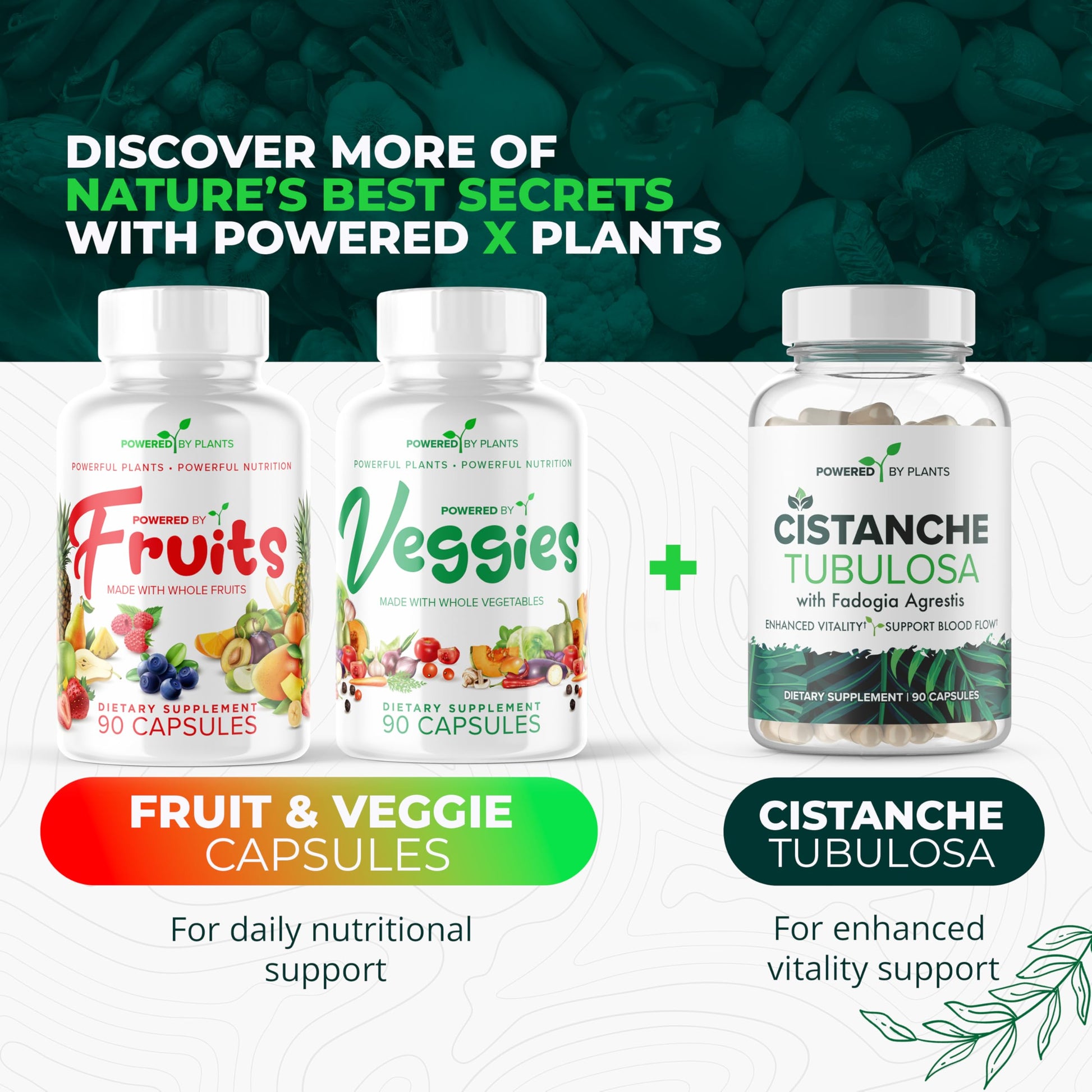 Daily Fruits and Veggies Supplement - 180 Capsules for 30 Days, Non GMO & Gluten Free Superfood with Natural Vitamins - Powered by Plants, 2-Pack POWERED X PLANTSAu supplements