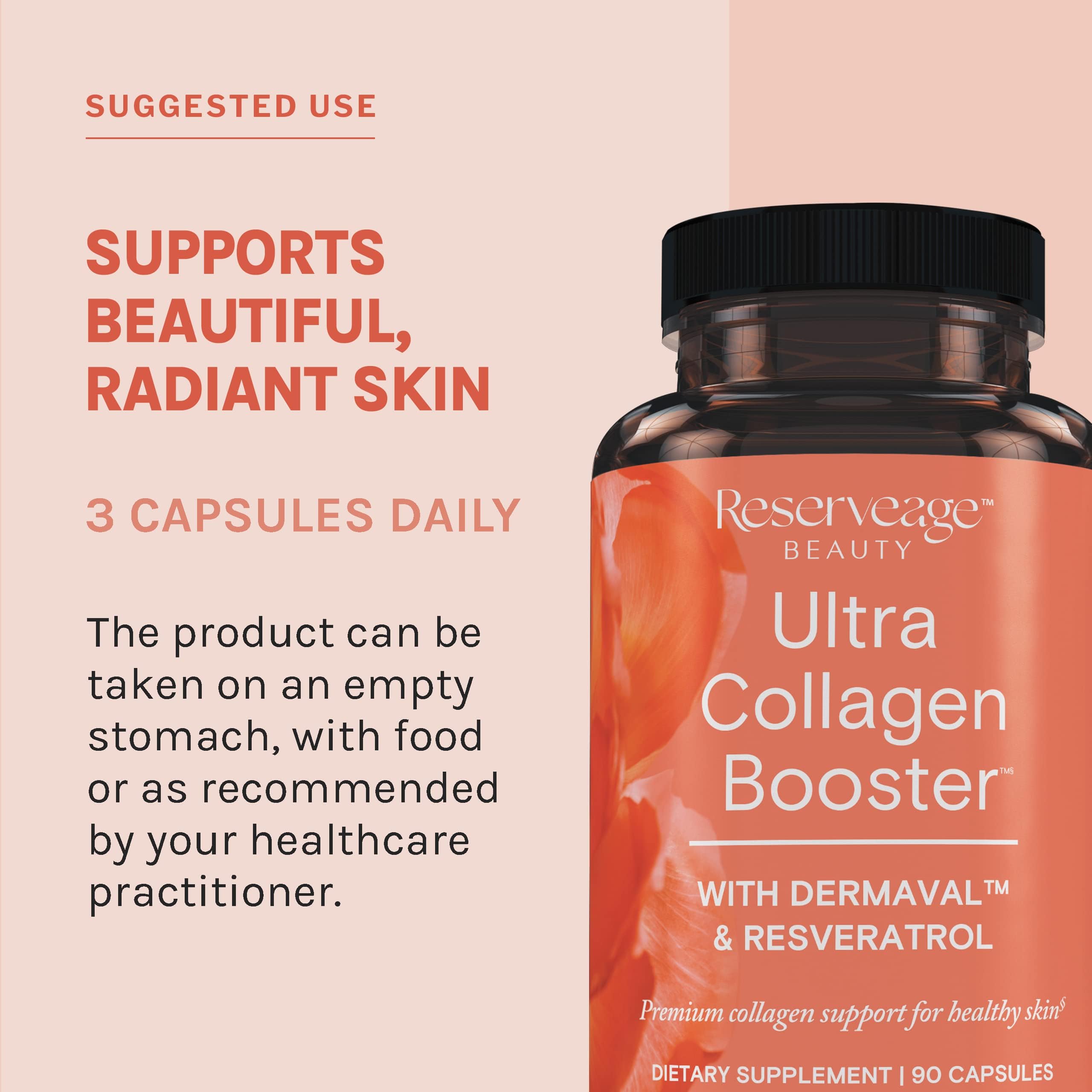 Reserveage Ultra Collagen Booster & Keratin Hair Booster - Features Dermaval, Biotin & Resveratrol - Support Hair & Skin - 90 Ultra Collagen Booster Capsules, 120 Keratin Hair Booster Capsules Reserveage NutritionAu supplements
