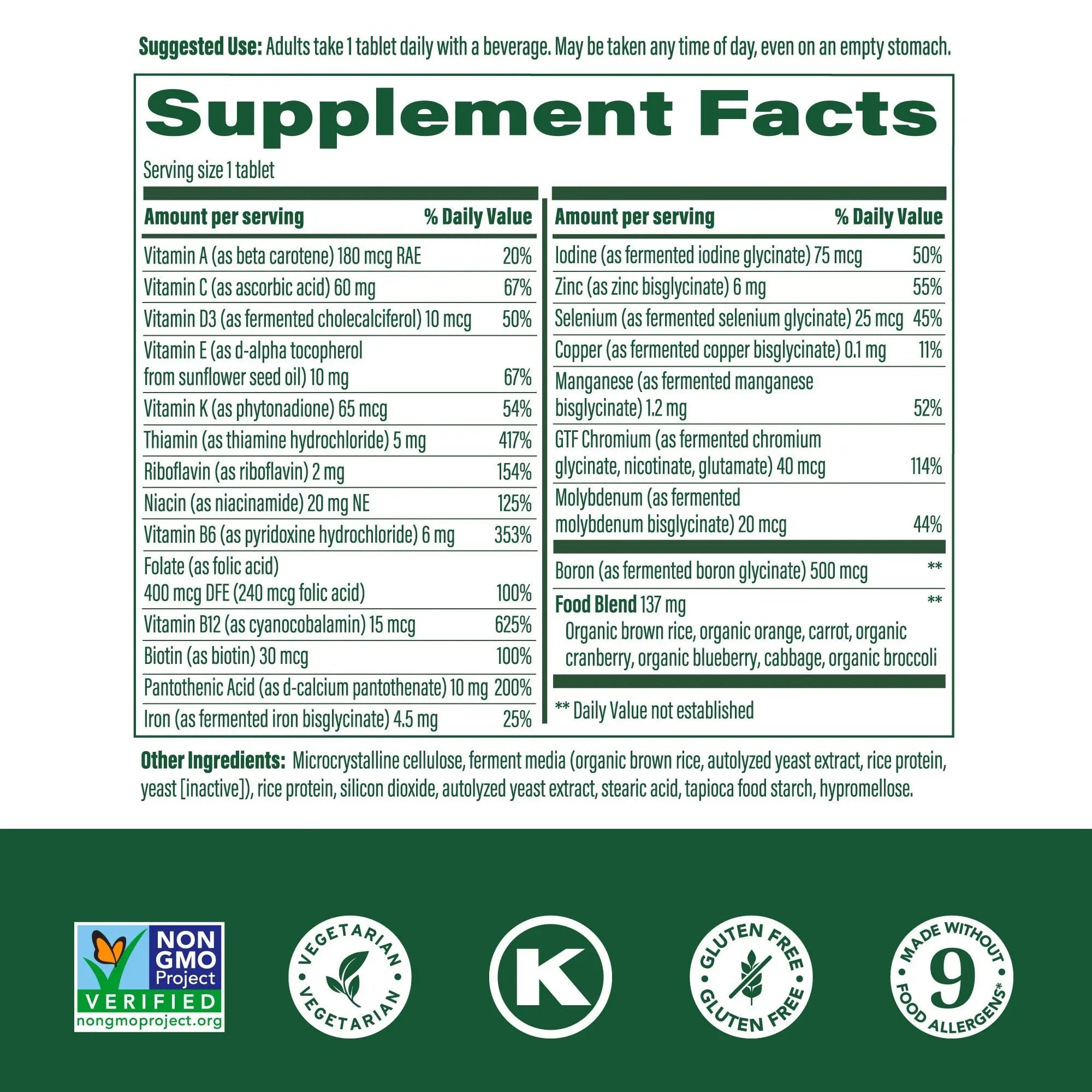 MegaFood One Daily Multivitamin for Women and Men, Immune Support Supplement with Real Food, Vitamin C & Vitamin B, Bone Health MegaFoodAu supplements