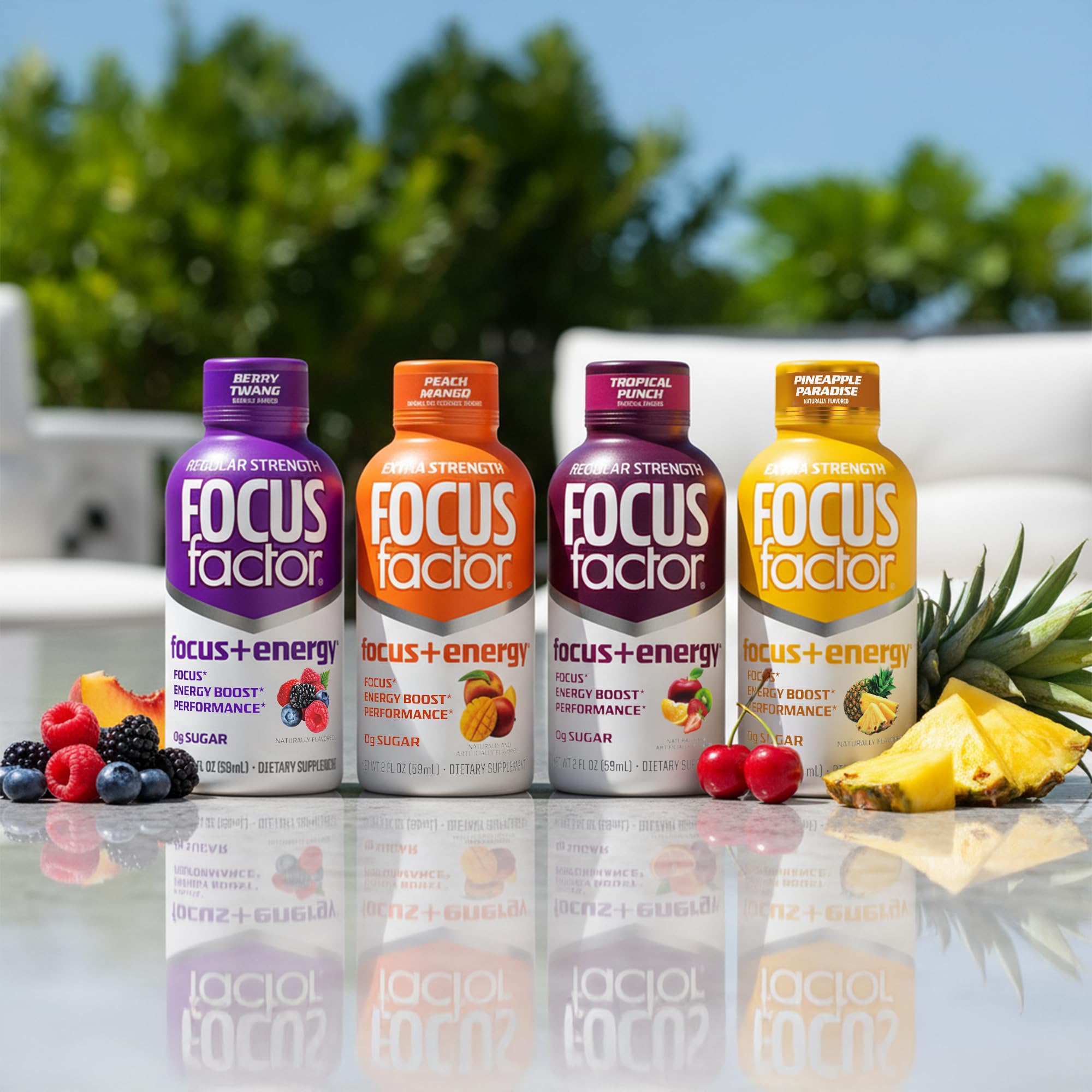 Focus Factor Focus + Energy Shots - 12 x 2oz Bottles (Tropical Punch Flavor) - Powered by Nootropics with Caffeine, L-Theanine, Ginkgo, Bacopa, L-Tyrosine, Alpha GPC Focus FactorAu supplements