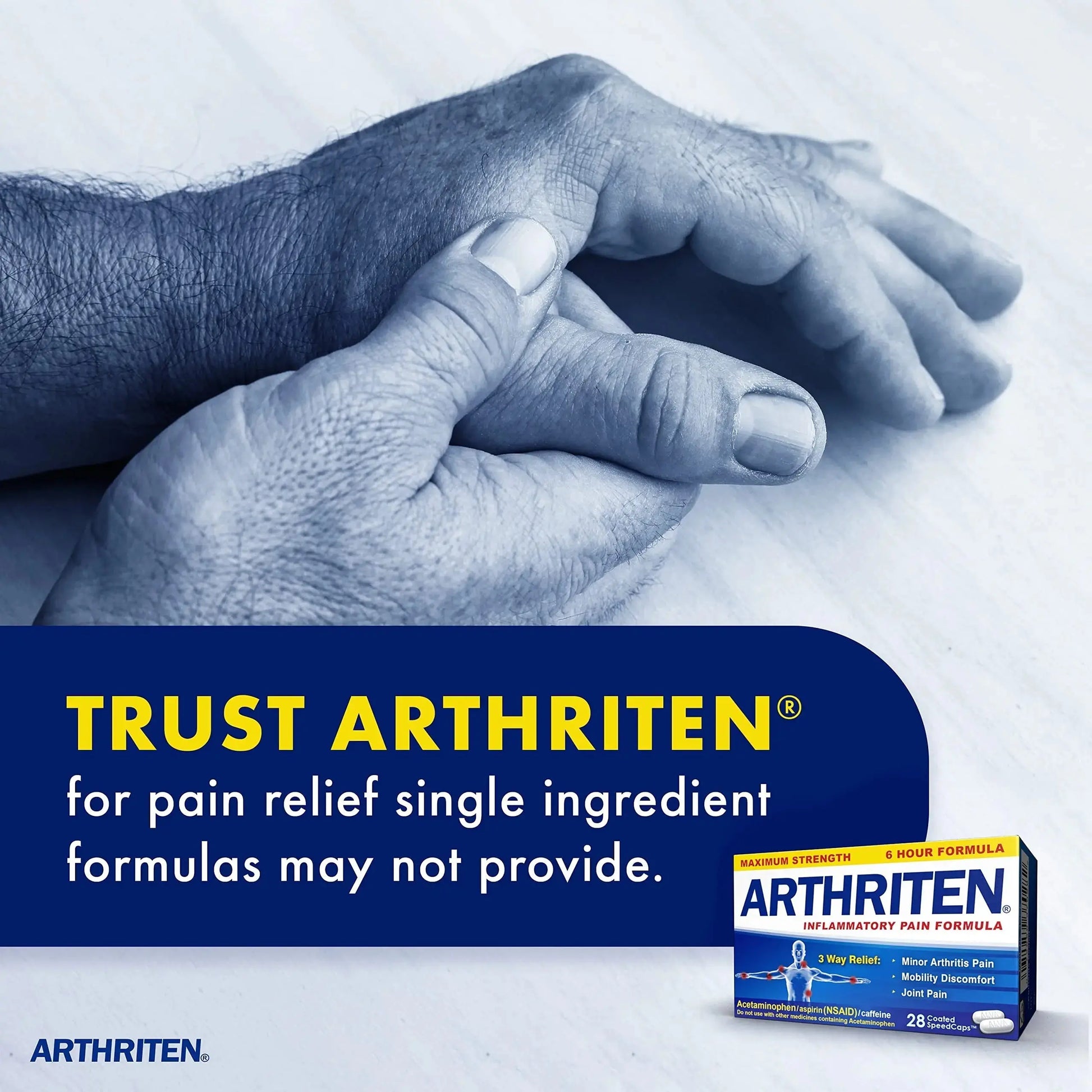 Arthriten Inflammatory Pain Formula Caplets with 3 Active Ingredients: Aspirin, Acetaminophen & Caffeine, White, 28 Count (Pack of 1) ArthritenAu supplements