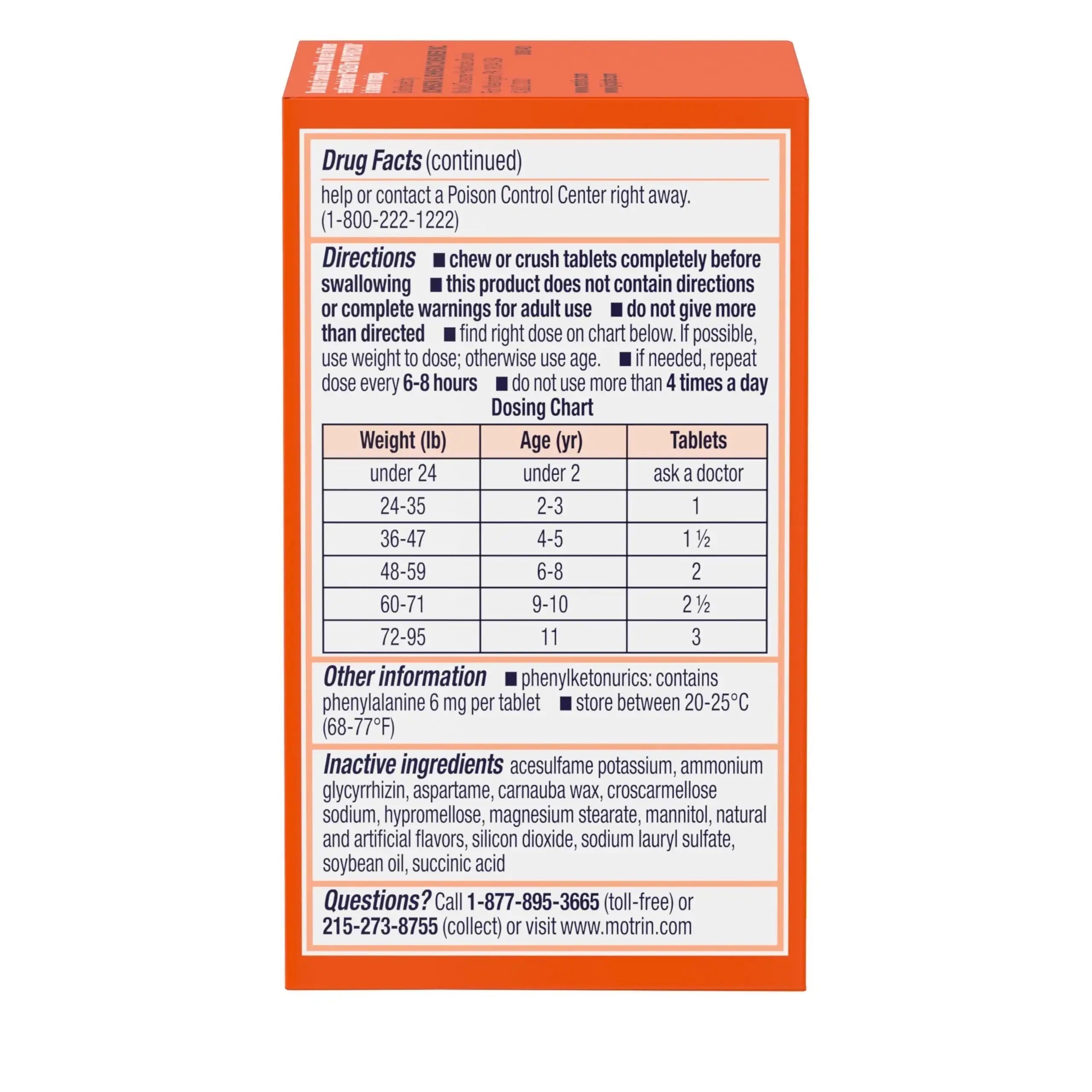 Motrin Children's Dye-Free Chewable Tablets with Ibuprofen, Kids' Fever Reducer & Pain Reliever for Sore Throat, Fever, Toothache & Pain Relief, Grape Flavor, 24 Ct MotrinAu supplements