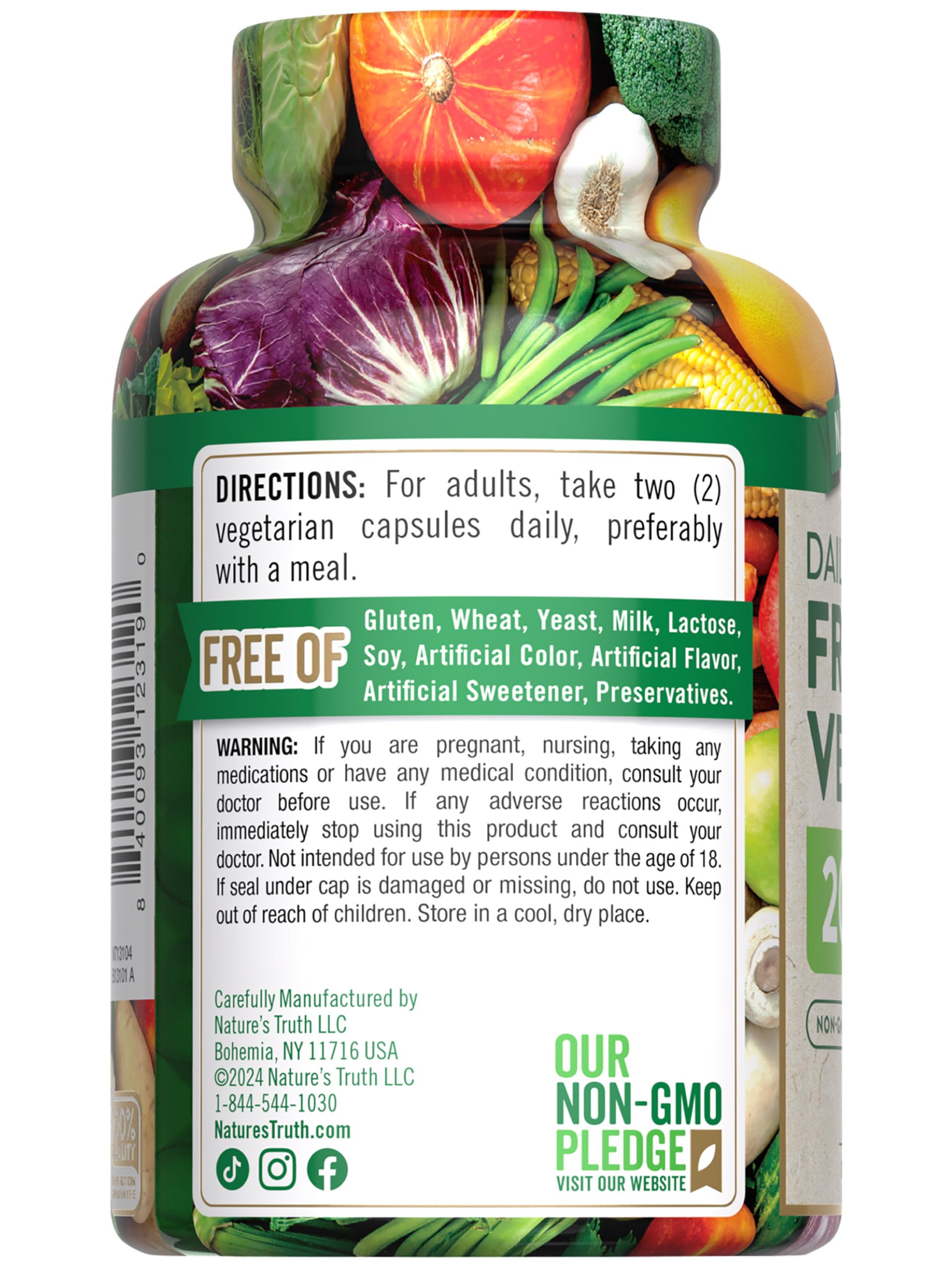 Nature's Truth Fruit and Veggies Supplement | 120 Vegetarian Capsules | 20+ Fruits & Vegetables | Vegetarian, Non-GMO, and Gluten Free Supplement Nature's TruthAu supplements