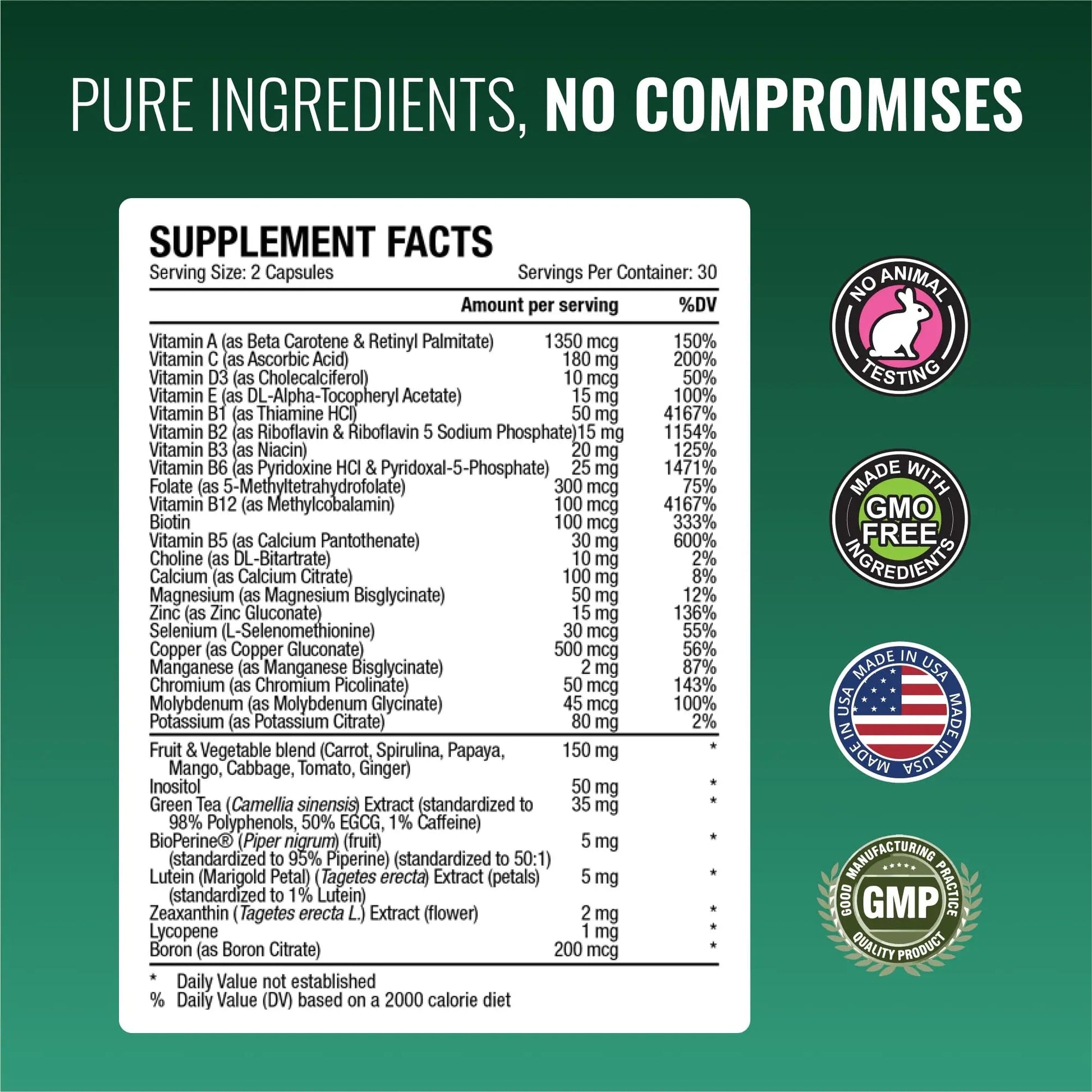 Approved Science Multi-Vitamin - with Full-Spectrum B-Vitamins, Green Tea, Lutein, Lycopene, Zeaxanthin, BioPerine Approved ScienceAu supplements