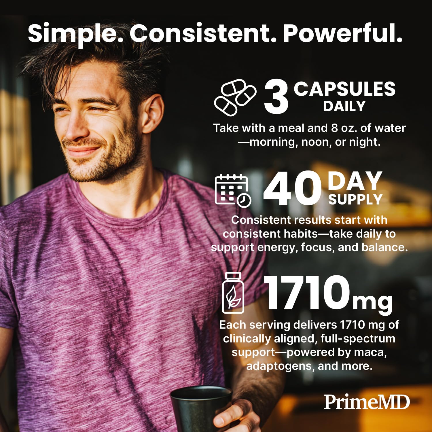 6-in-1 Organic Maca Root Ashwagandha Capsules 1710mg with DHEA and Black Pepper Fruit Extract for Women and Men - Black Maca Supplement for Stamina, Bone and Mood Support Supplement, 120ct (Pack of 3) PrimeMDAu supplements