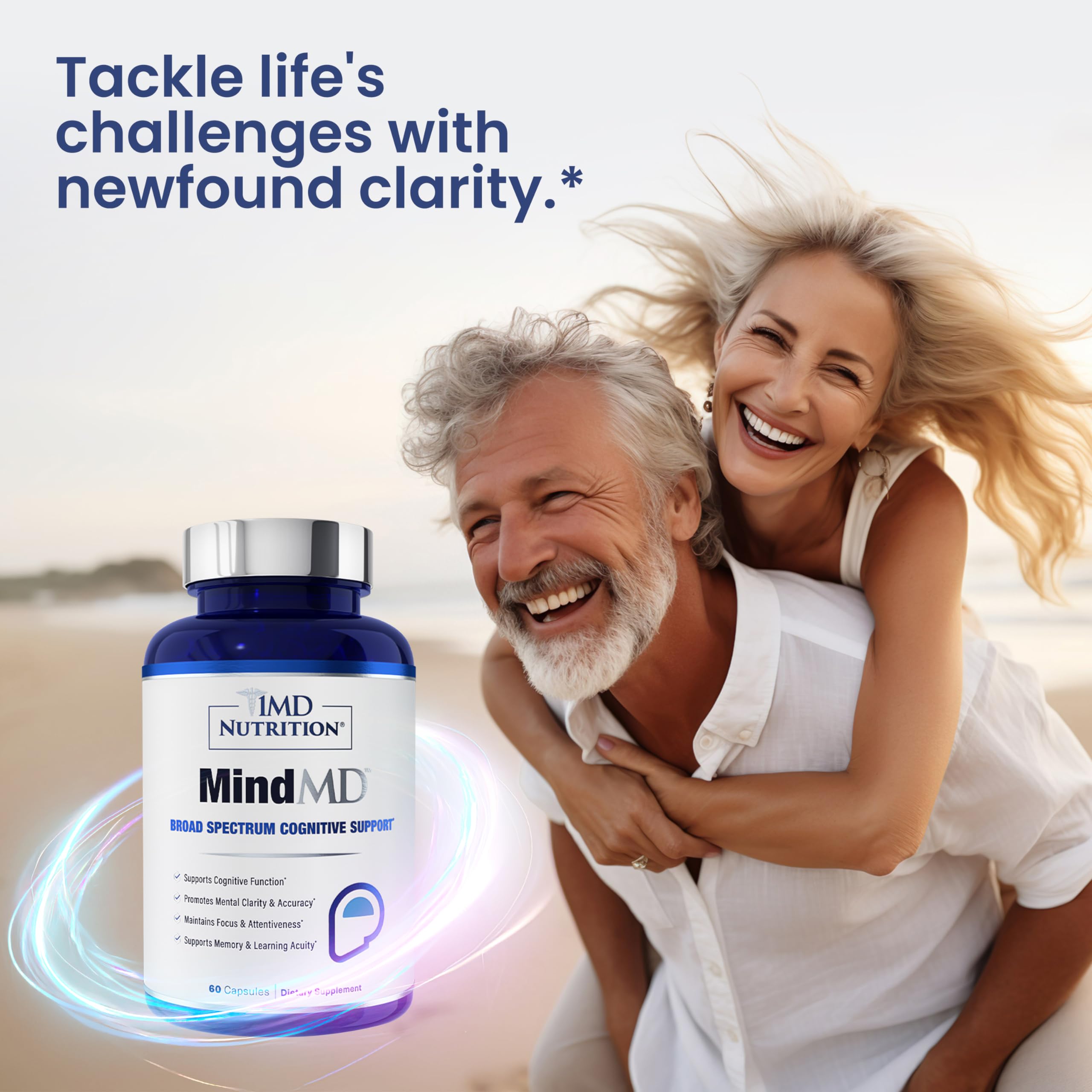 1MD Nutrition MindMD - Brain Supplement for Memory and Focus - Bacopa Monnieri for Nootropic Brain Support - Brain Health Supplement for Adults - with Vitamin B6 & Green Tea Extract - 60 Caps 1MD NutritionAu supplements