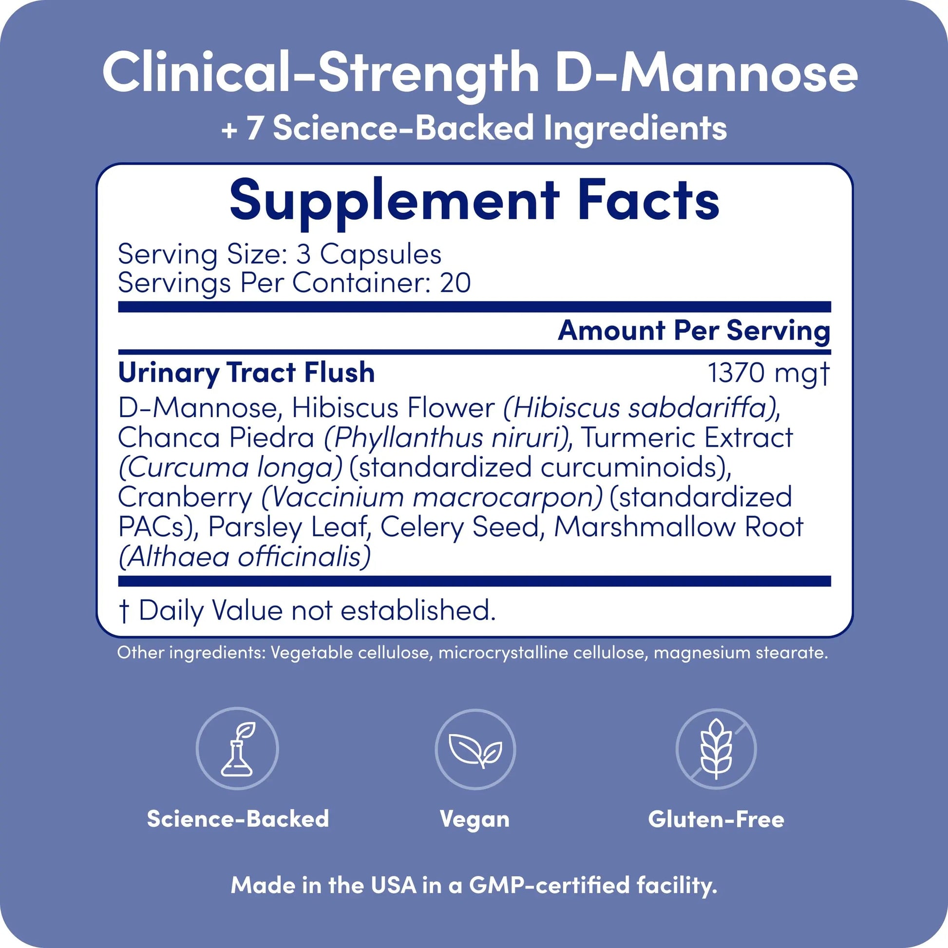 UT-Fem Solution - Fast-Acting Urinary Tract Flush for Women, Proactive UTI Support, Promotes Cleansing & Comfort, Clinical-Strength D-Mannose, Cranberry, and Natural Ingredients - 60 Vegan Capsules UT-FemAu supplements