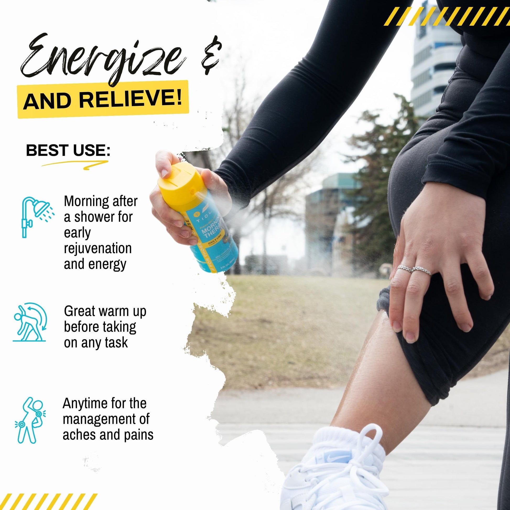TIDL Pain Relief Spray, 3 Oz, Refreshing Morning Therapy for Muscle, Joint & Neck Pain Relief, Energizing, Plant-Based Menthol & Camphor Pain Reliever, Quick Drying Formula TIDLAu supplements