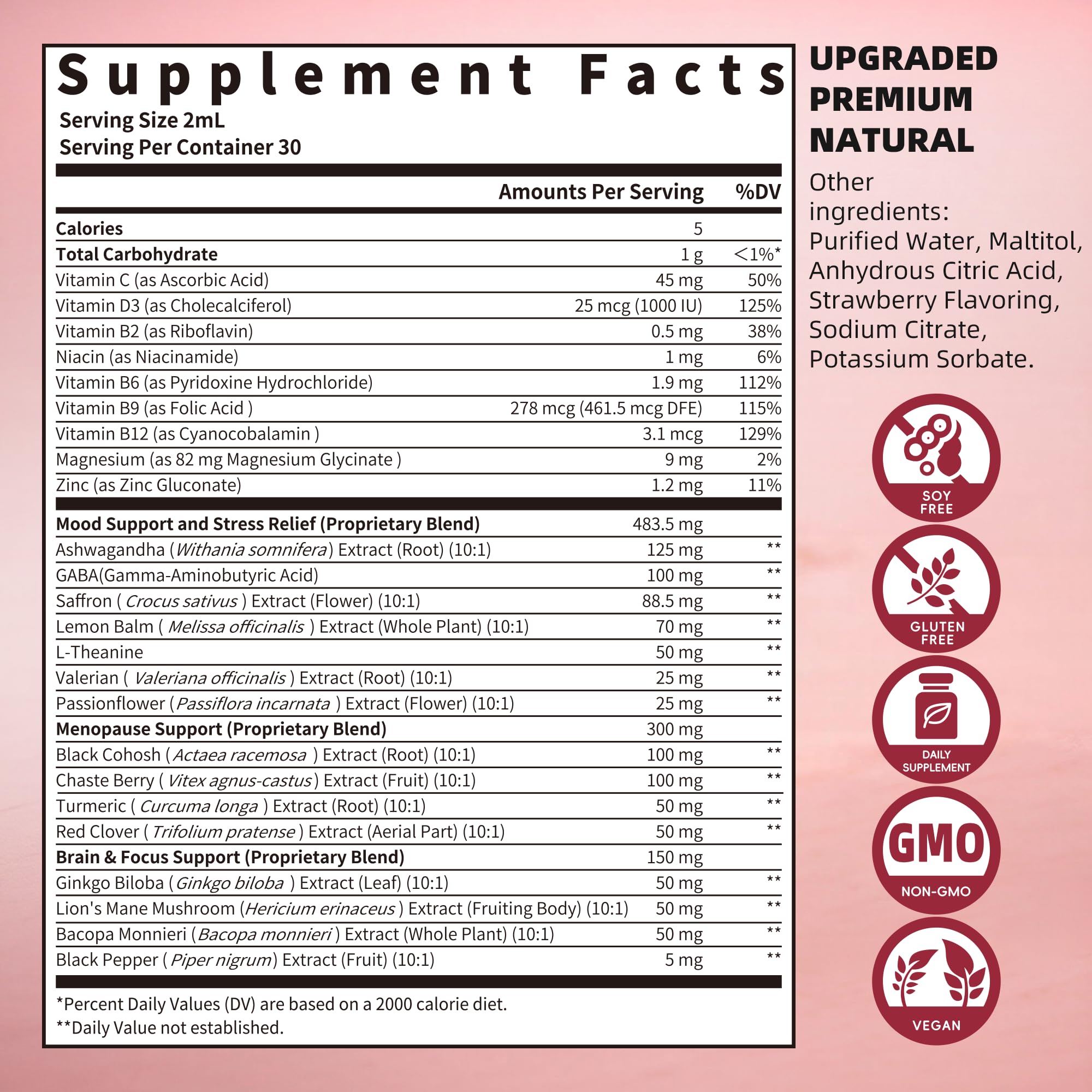 GREENPEOPLE Saffron Extract Supplements Drop - 24-in-1 88.5mg Saffron Extract with Ashwagandha,Black Cohosh & Lion's Mane for Mood&Focus,Stress Relief,Cortisol Reducer,Menopause – Vegan 2FL OZ GREENPEOPLEAu supplements
