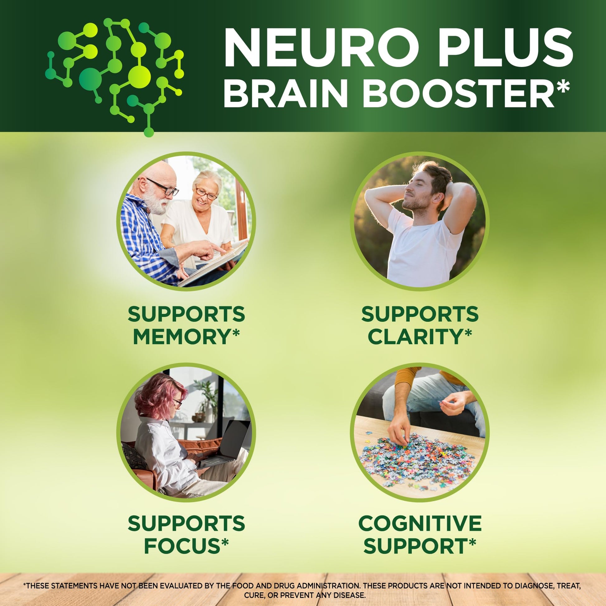 Neuro Plus Brain Supplement - Nootropic for Memory, Focus & Clarity - Neuro Brain and Focus Supplement with Bacopa Monnieri & DHA - Cognitive Support Formula - 60 Capsules Vitalize LifeAu supplements