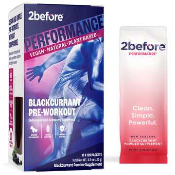 2before Blackcurrant I All Natural Vegan Pre Workout, with 120mg Caffeine I Clean Energy 2beforeAu supplements
