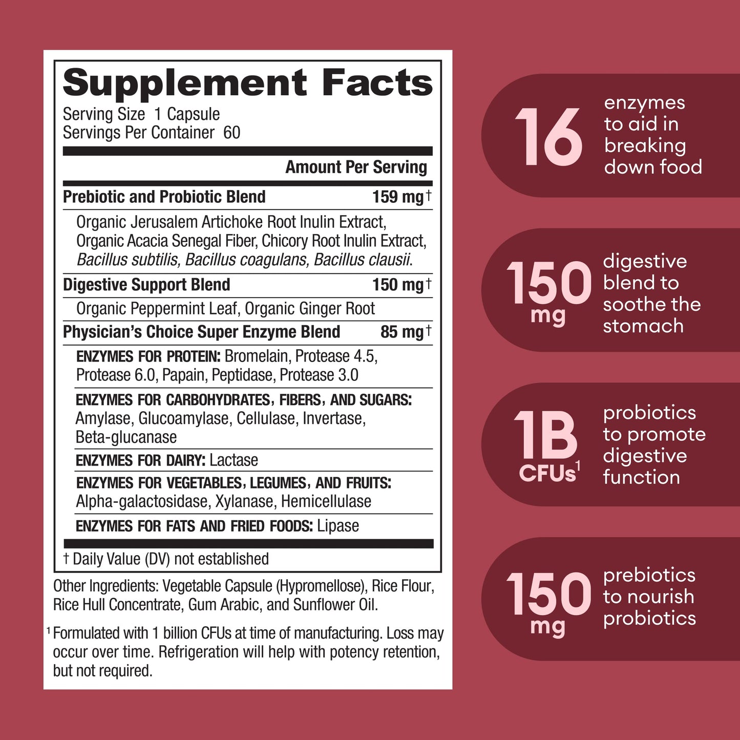 Physician's CHOICE Digestive Enzymes - Multi Enzymes, Bromelain, Organic Prebiotics Physician's CHOICEUS supplements
