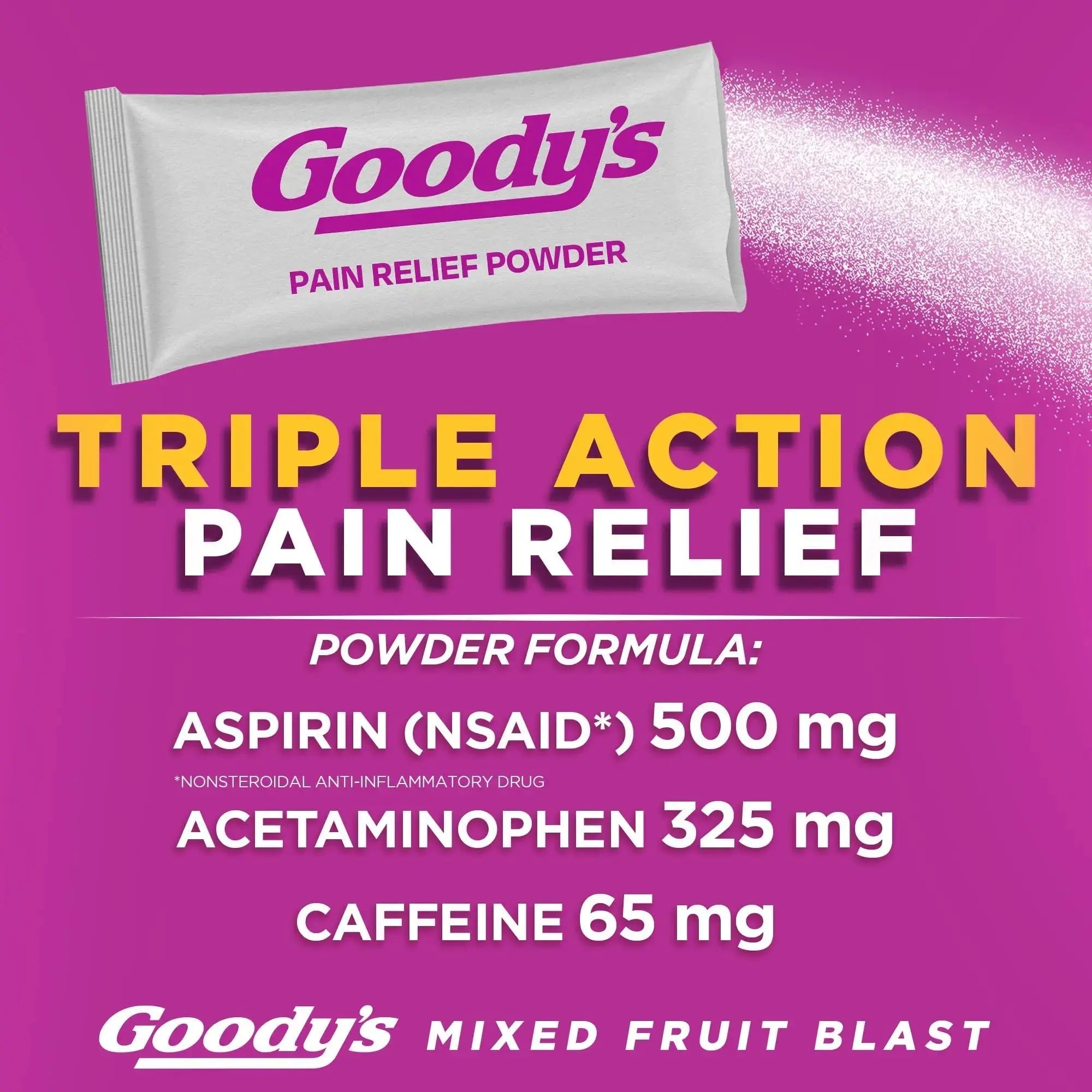 Goody's Pain Relief Powders, Extra Strength Headache Powder Mixed Fruit Blast, 24 ct (Pack of 1) Goody'sAu supplements