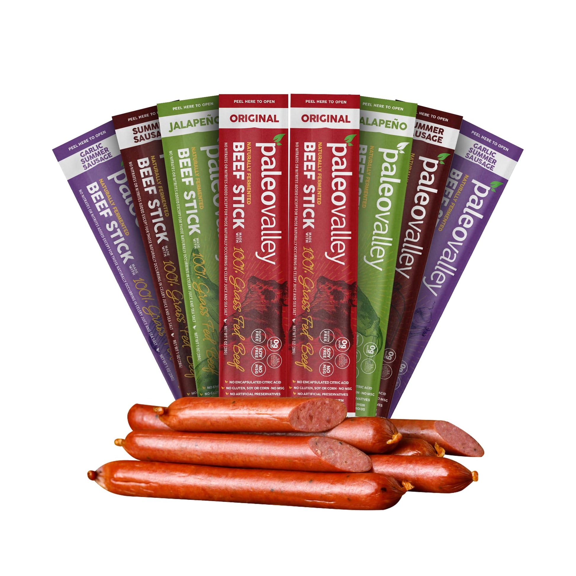 Paleovalley 100% Grass Fed Beef Sticks - Delicious Gluten Free Beef Snack - High Protein Keto Friendly, 40 Count Variety Pack PaleovalleyUS supplements