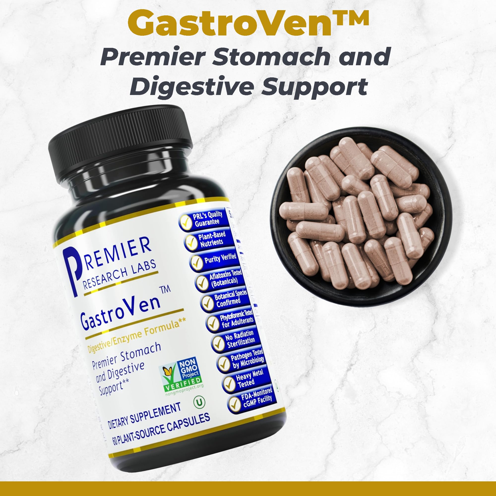 Premier Research Labs GastroVen - Digestive Enzymes for Women & Men, Digestive Health Supplement, Supports Healthy Gut Microbiome w/Bromelain, Ginger - 60 Capsules Premier Research LabsAu supplements