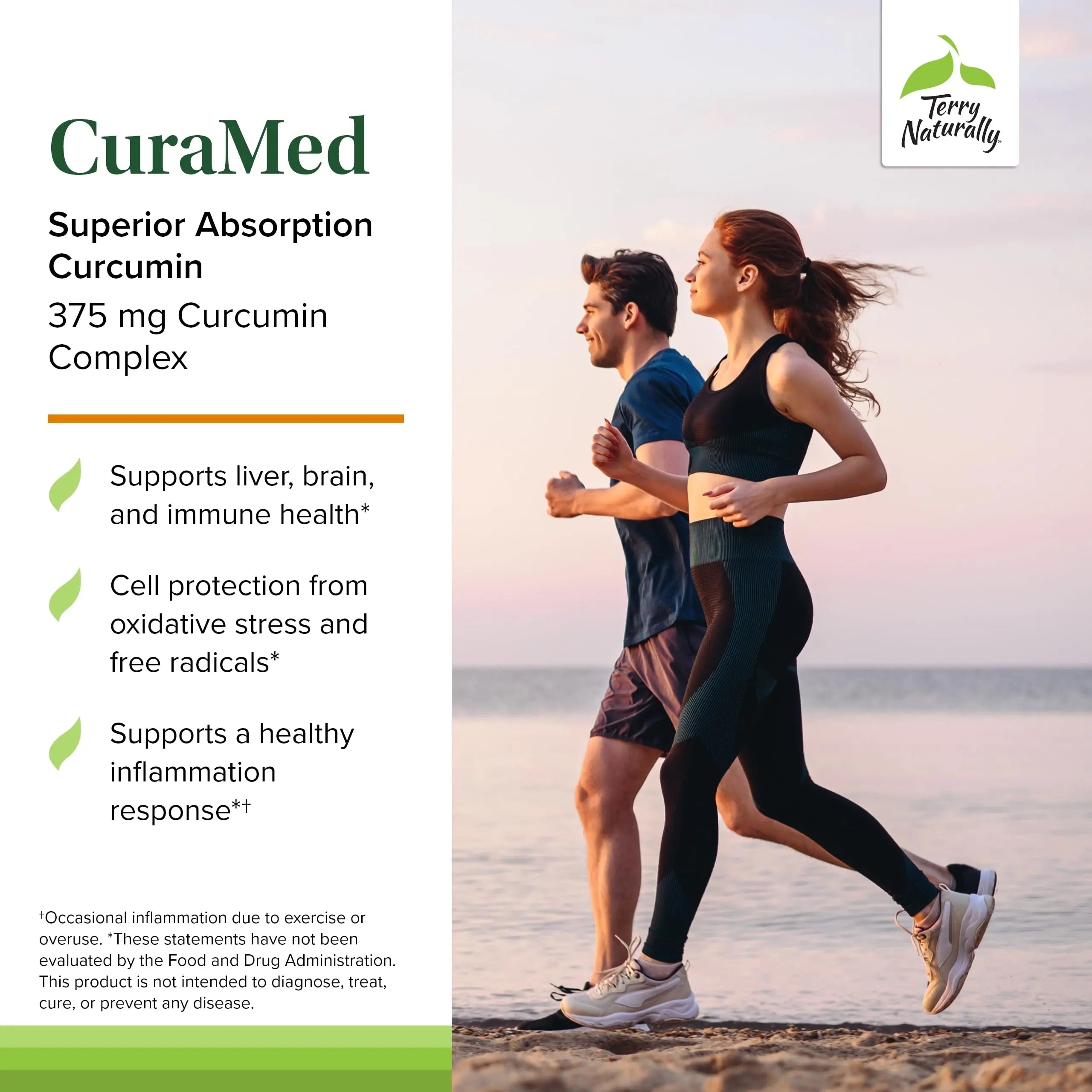 Terry Naturally CuraMed 375mg - Antioxidant Supplement for Brain & Immune Health Support - Dietary Supplement with Curcumin & Turmeric Essential Oil - Herbal Liver Support - 120 Softgels Terry NaturallyAu supplements