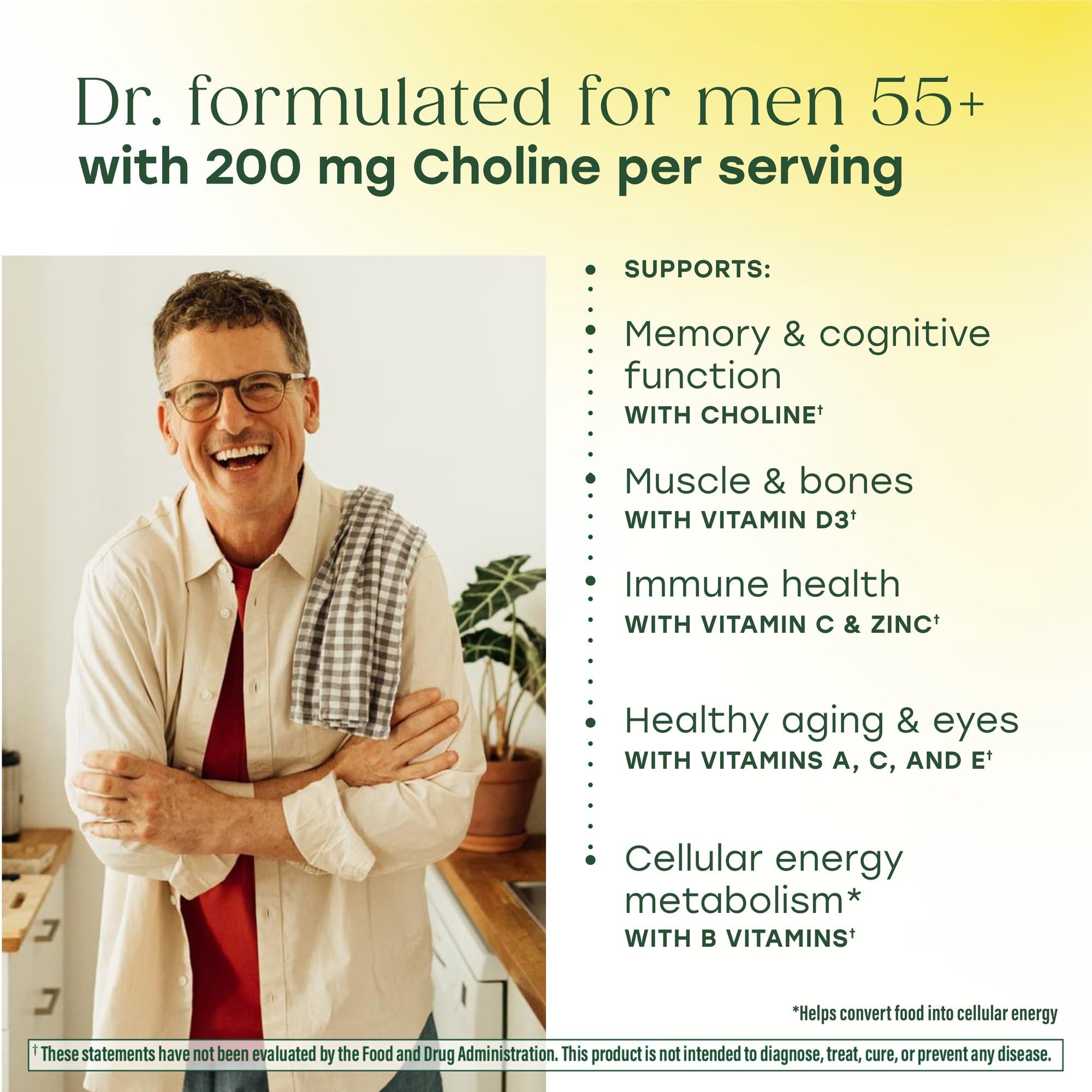 MegaFood Advanced Multivitamin for Men 55+, Mens Multivitamins 50 Plus, Methylated B12, Methyl folate, Choline, Vitamin D, Brain & Muscle Health, Immune Support, Vegetarian - 120 Tablets (60 Servings) MegaFoodAu supplements