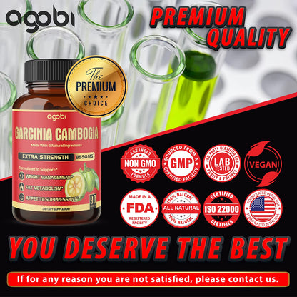 agobi Pure Garcinia Cambogia Capsules 8550mg - 6in1 with Green Tea, Arjuna, Garlic Bulb agobiUS supplements