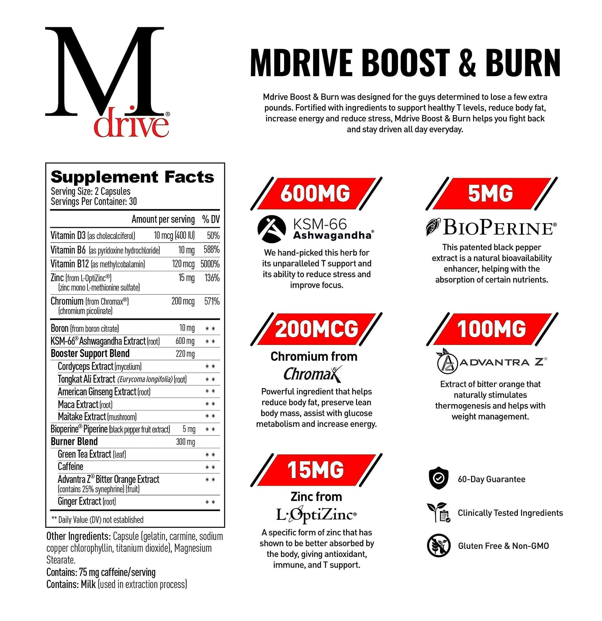 Mdrive Boost & Burn for Men Start Everyday Nutrition & Protein Powder - Natural Energy MdriveAu supplements
