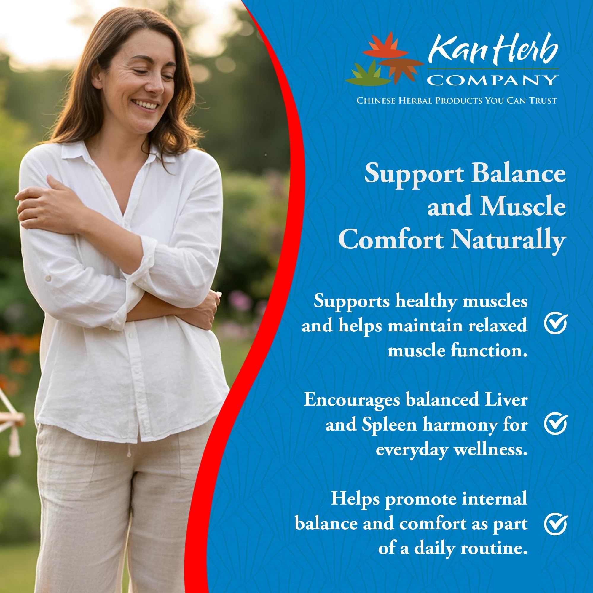 Kan Herbs Company Peony & Licorice Formula Tablets – Traditional Chinese Herbal Blend with White Peony Root & Chinese Licorice to Support Liver Balance, Muscle Comfort & Digestive Harmony, 60 Tablets Kan HerbAu supplements