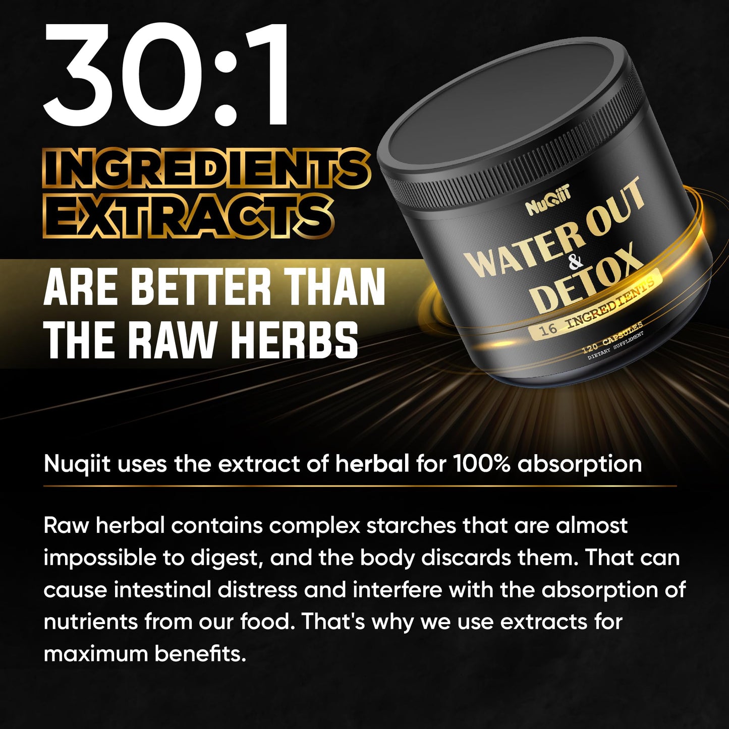 Nuqiit Water Out Supplement with Dandelion Root 12000mg Apple Cider Vinegar 4500mg & More NuqiitUS supplements