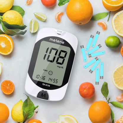 Metene TD-4116 Blood Glucose Monitor Kit, 100 Glucometer Strips MeteneUS supplements