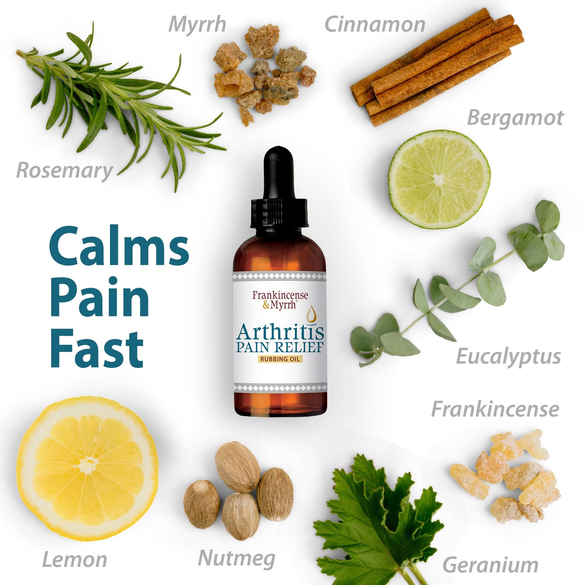 Frankincense & Myrrh Arthritis Pain Relief Rubbing Oil – Arthritis Pain Reliever with Frankincense Essential Oil for Sciatica, Lower Back, Neck, Hands, Knees, Joints and Shoulders, 2 fl.oz. - 1 Pack FRANKINCENSE & MYRRHAu supplements