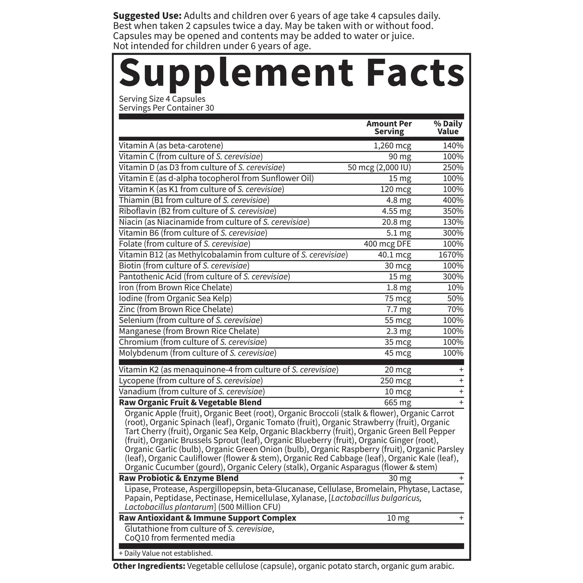 Garden of Life Multivitamin for Women, Men & Kids Age 6 and up, Vitamin Code Family Multi - 120 Vegetarian Capsules, Whole Food Vitamins Garden of LifeAu supplements