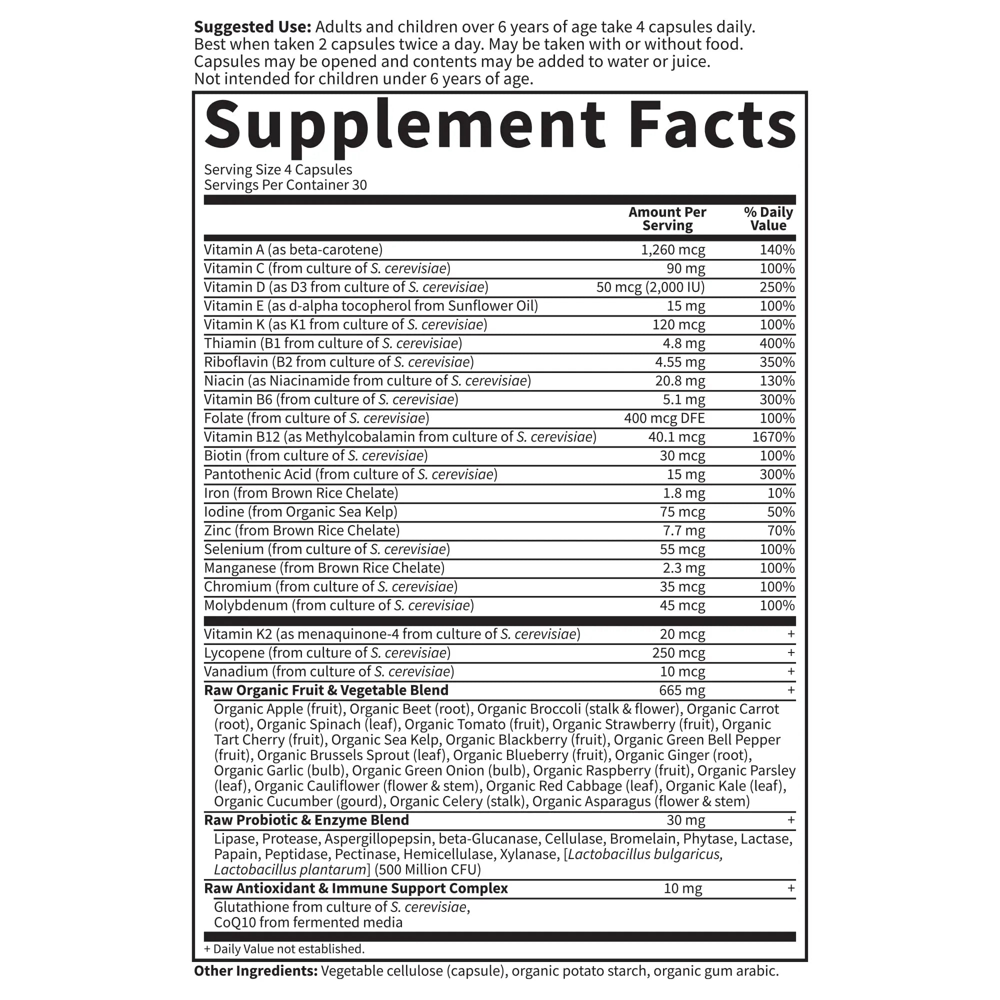 Garden of Life Multivitamin for Women, Men & Kids Age 6 and up, Vitamin Code Family Multi - 120 Vegetarian Capsules, Whole Food Vitamins Garden of LifeAu supplements