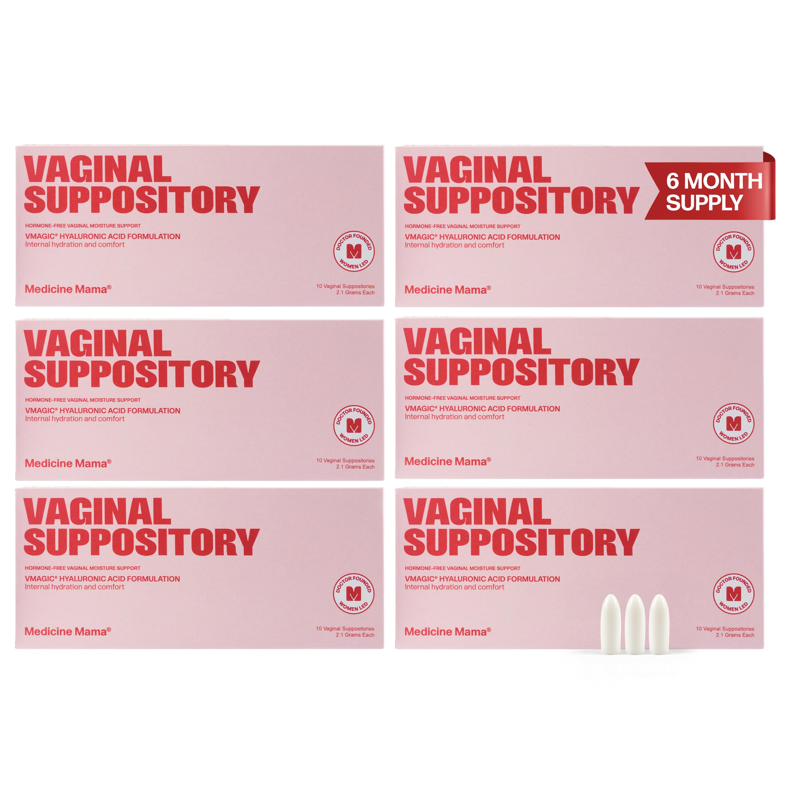 VMAGIC Vaginal Suppository by Medicine Mama – Feminine Moisturizer with Hyaluronic Acid to Help Provide Moisture – 6 Pack (10 Suppositories Each) Medicine Mama's ApothecaryUS supplements