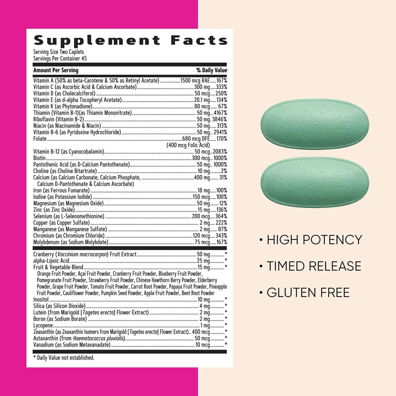 GNC Women’s Ultra Mega Multivitamin Caplets, Clinically Proven to Feel Better, Immune Support, Vitamin A, B, C, D GNCAu supplements
