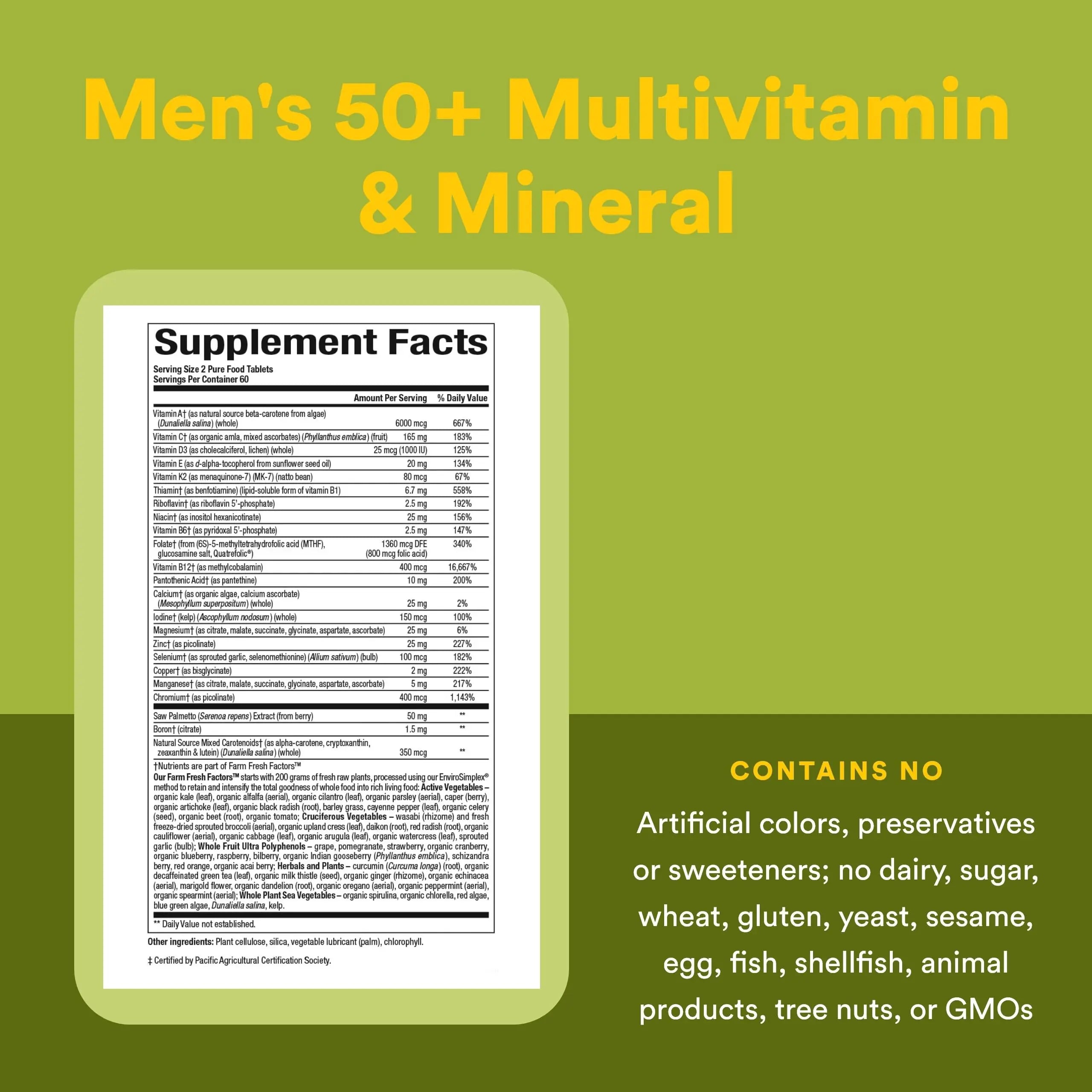 Natural Factors Whole Earth & Sea Men's 50+ Multivitamin & Mineral - Daily Nutritional Support Multivitamin Natural FactorsAu supplements