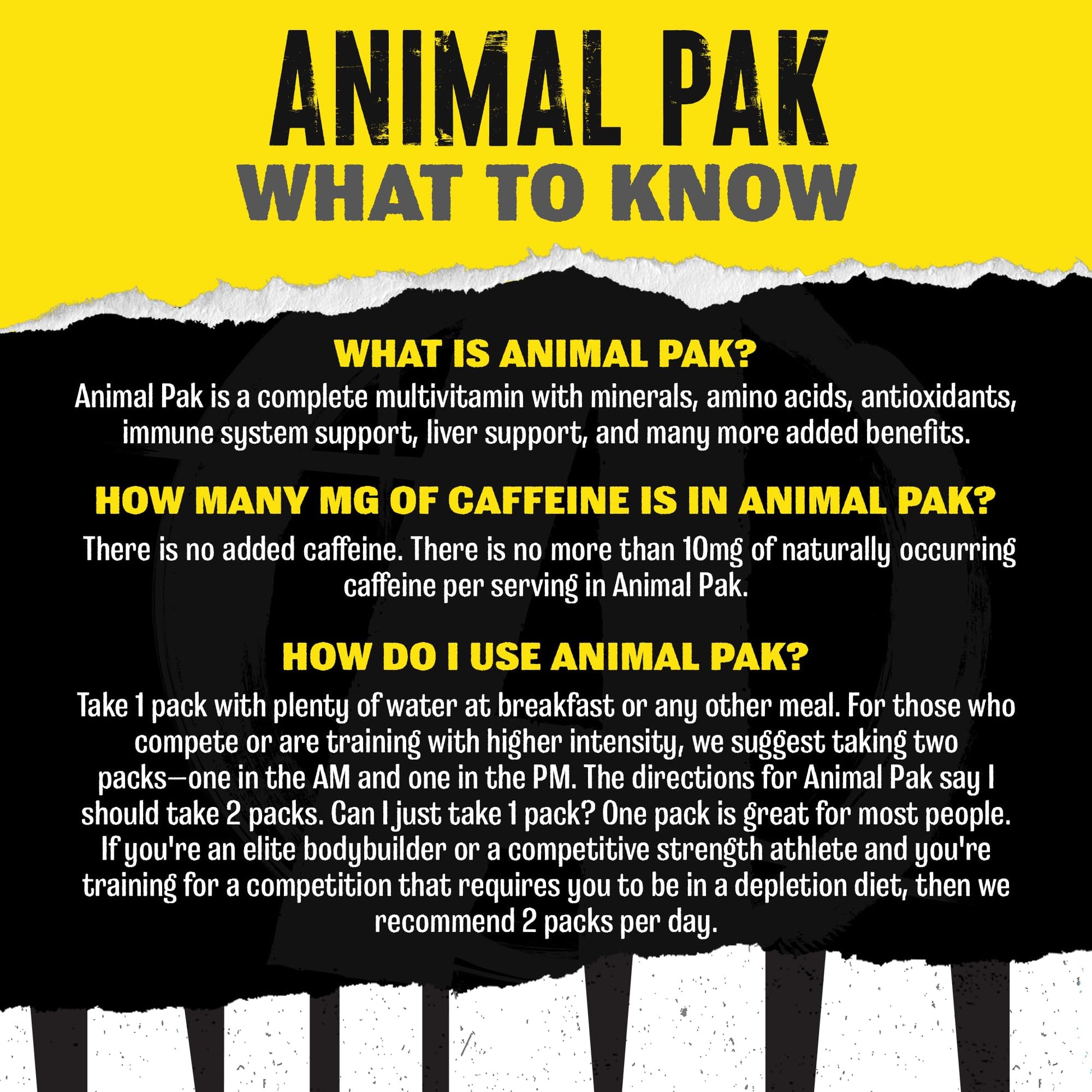 Animal Pak - Convenient Multivitamin for Men & Women Daily All-in-One Vitamin & Supplement Pack - Zinc, Vitamins C, B, D, Amino Acids, and Immune Support - Sports Nutrition Performance - 44 Count AnimalAu supplements