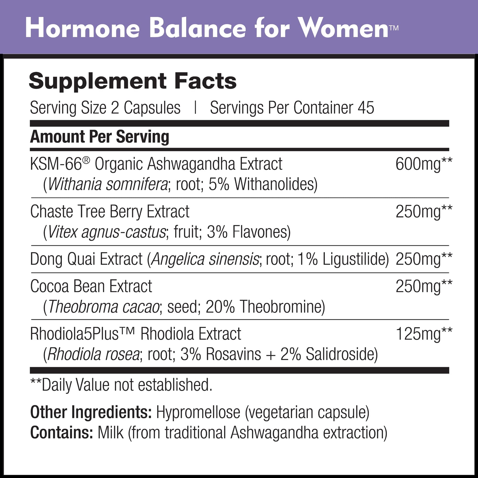 Hormone Balance for Women - Natural Mood Supplement - PMS Relief and Menopause Support | Featuring Clinically Studied KSM-66 Ashwagandha (90 Capsules) DailyNutraAu supplements