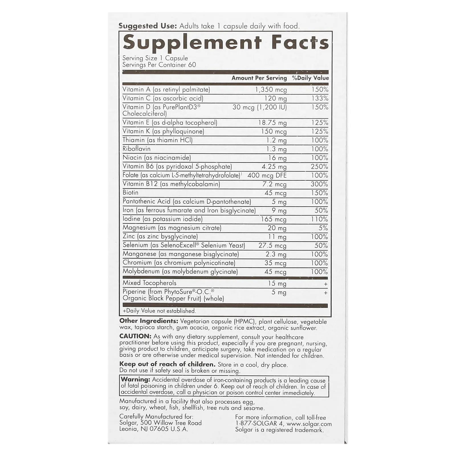 Solgar One Daily Women's Multi Whole Body Support Highly Absorbable Delayed Release Vitamin for Women, Supplement for Immune, Heart, Energy SolgarAu supplements