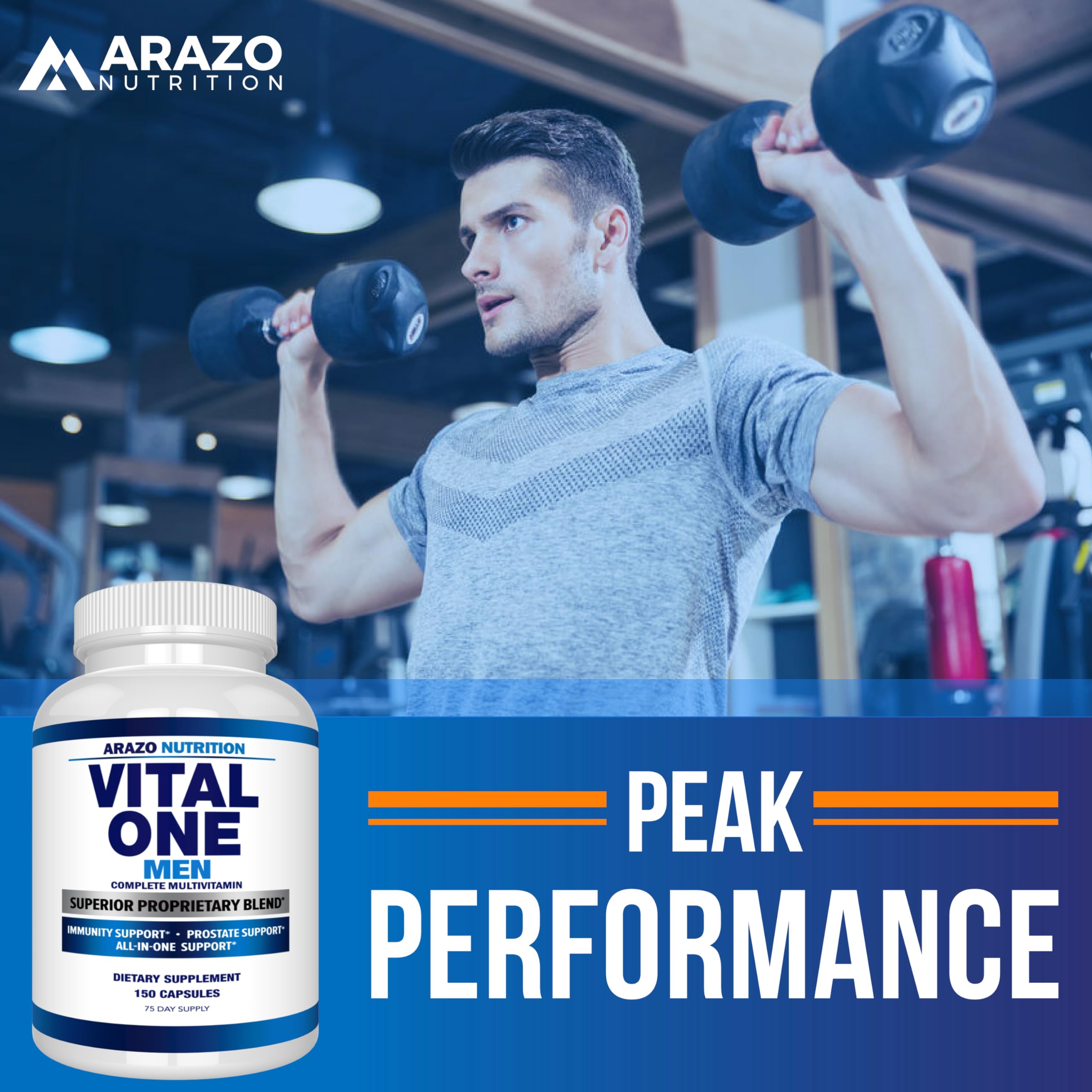 Arazo Nutrition Vital One Multivitamin for Men – Daily Wholefood Supplement - 150 Vegan Arazo NutritionAu supplements