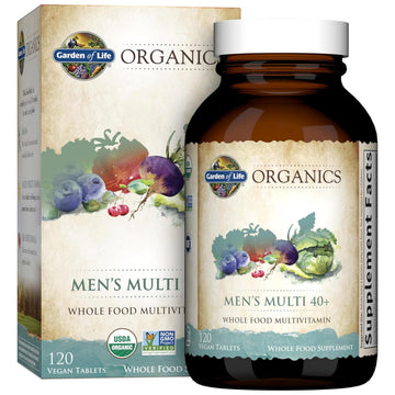Garden of Life Organics Whole Food Multivitamin for Men 40+ 120 Tablets, Vegan Mens Multi for Health Garden of LifeAu supplements
