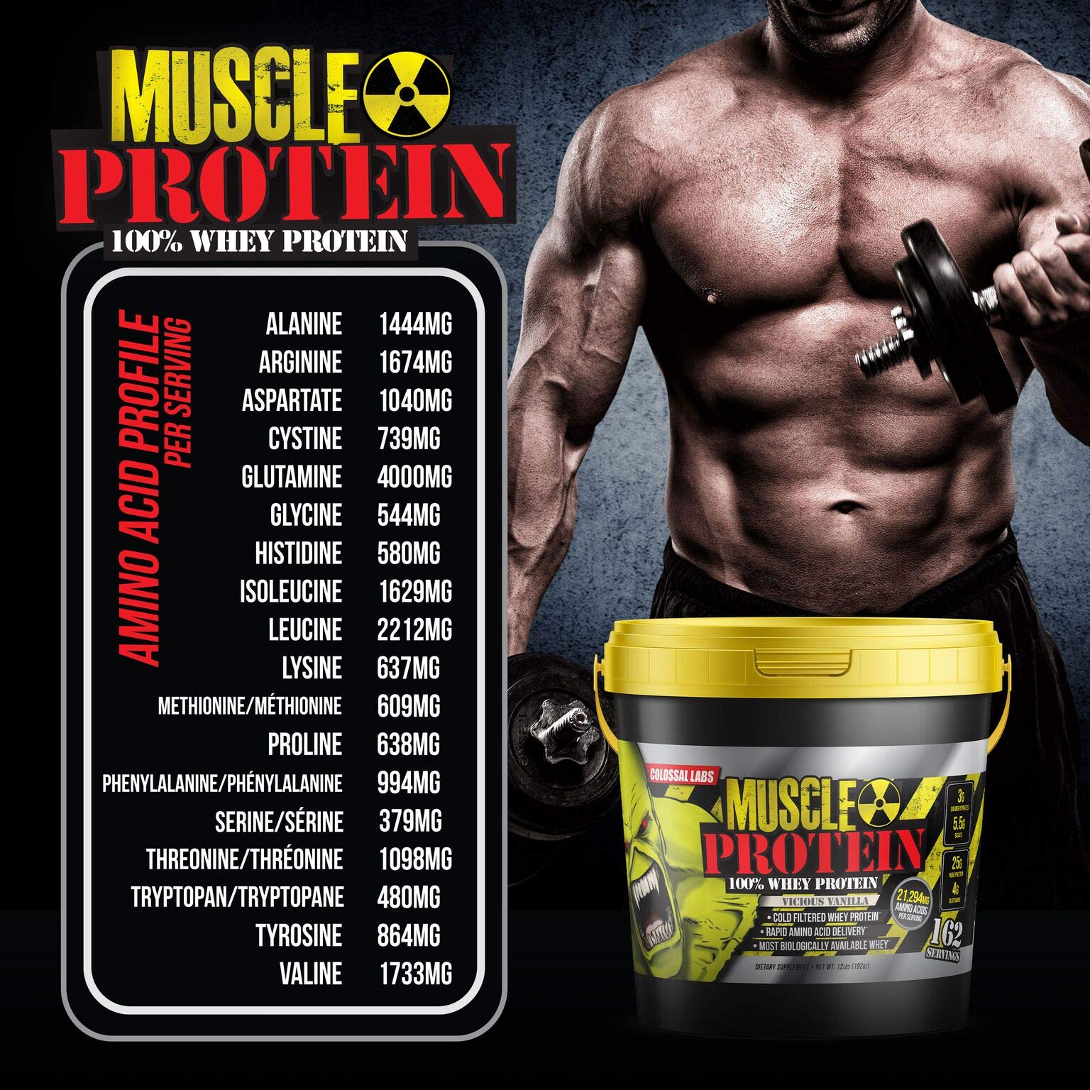 COLOSSAL LABS Muscle Protein Whey Powder [12 lbs/Pack of 1]–Chocolate Protein COLOSSAL LABSUS supplements