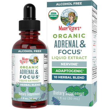MaryRuth Organics - USDA Organic Brain Nootropic Supplement for Adults with Ginkgo Biloba & Astragalus | Focus & Adrenal Support | Brain & Memory Drops | Vegan | Non-GMO | Gluten Free | 30 Servings MARYRUTH'SUS supplements