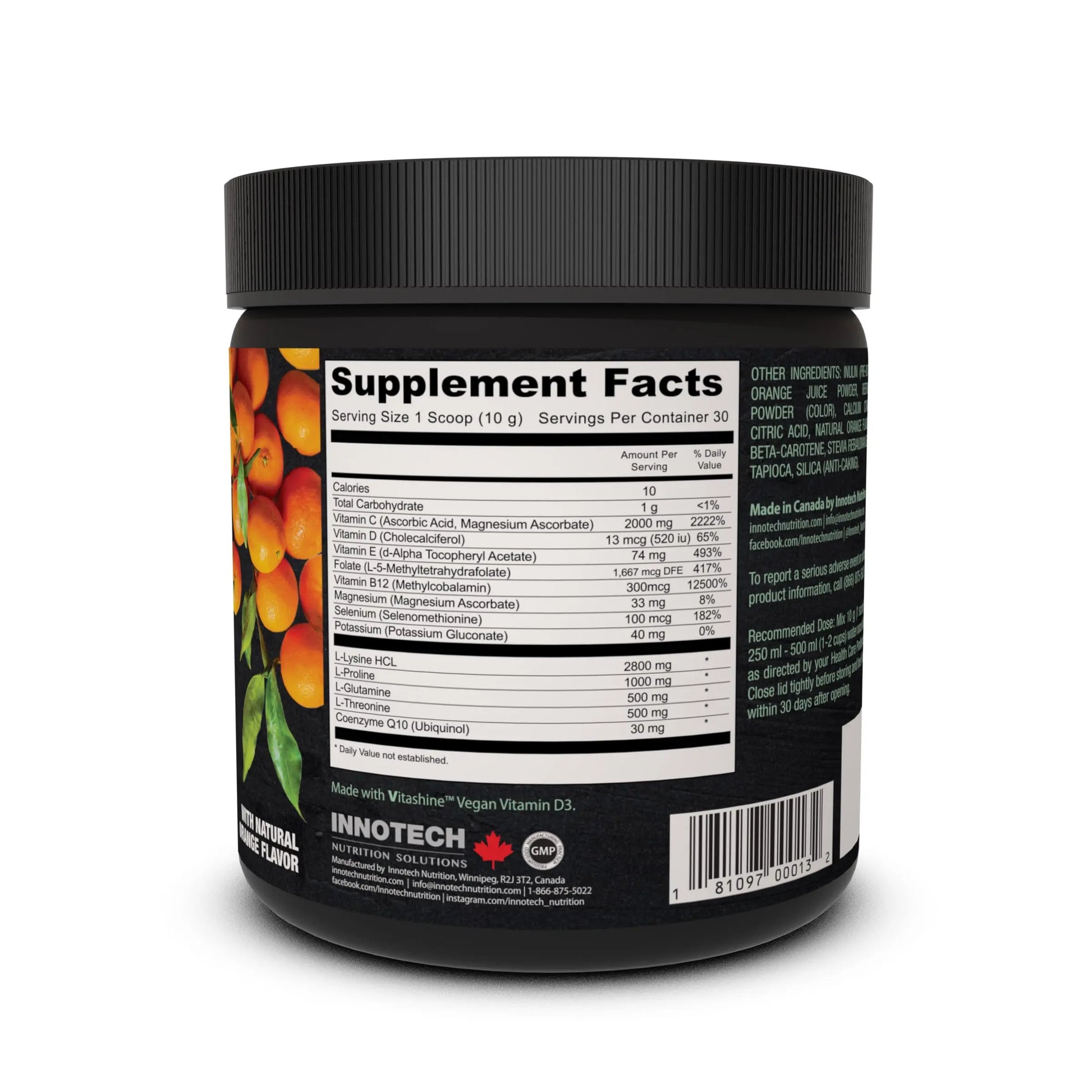 Innotech Nutrition CardioFlex Q10 Heart Health & Energy Support CoQ10 Amino Acids & Electrolytes Orange 360g Innotech Nutrition Solutionsnz supplements