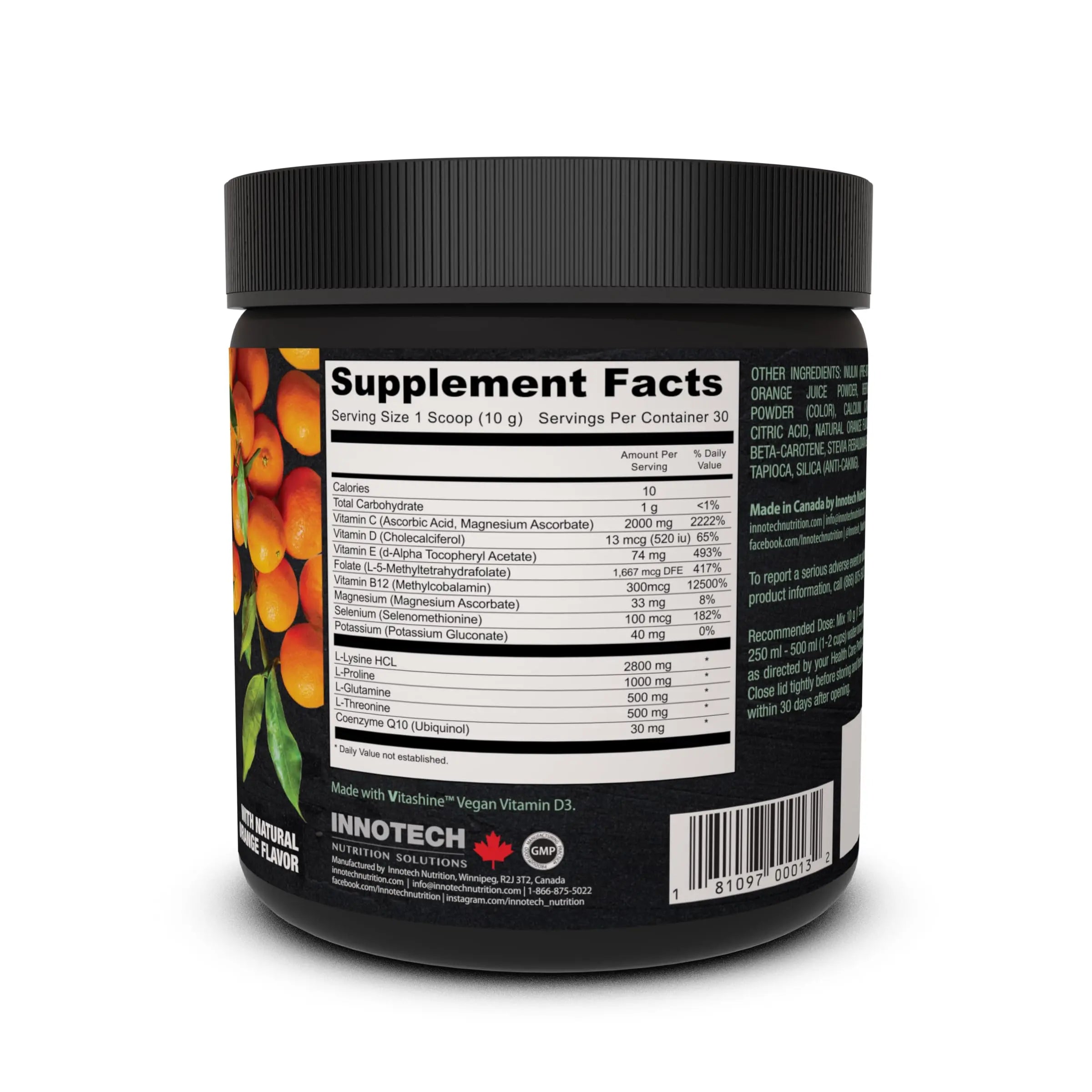 Innotech Nutrition CardioFlex Q10 Heart Health & Energy Support CoQ10 Amino Acids & Electrolytes Orange 360g Innotech Nutrition Solutionsnz supplements
