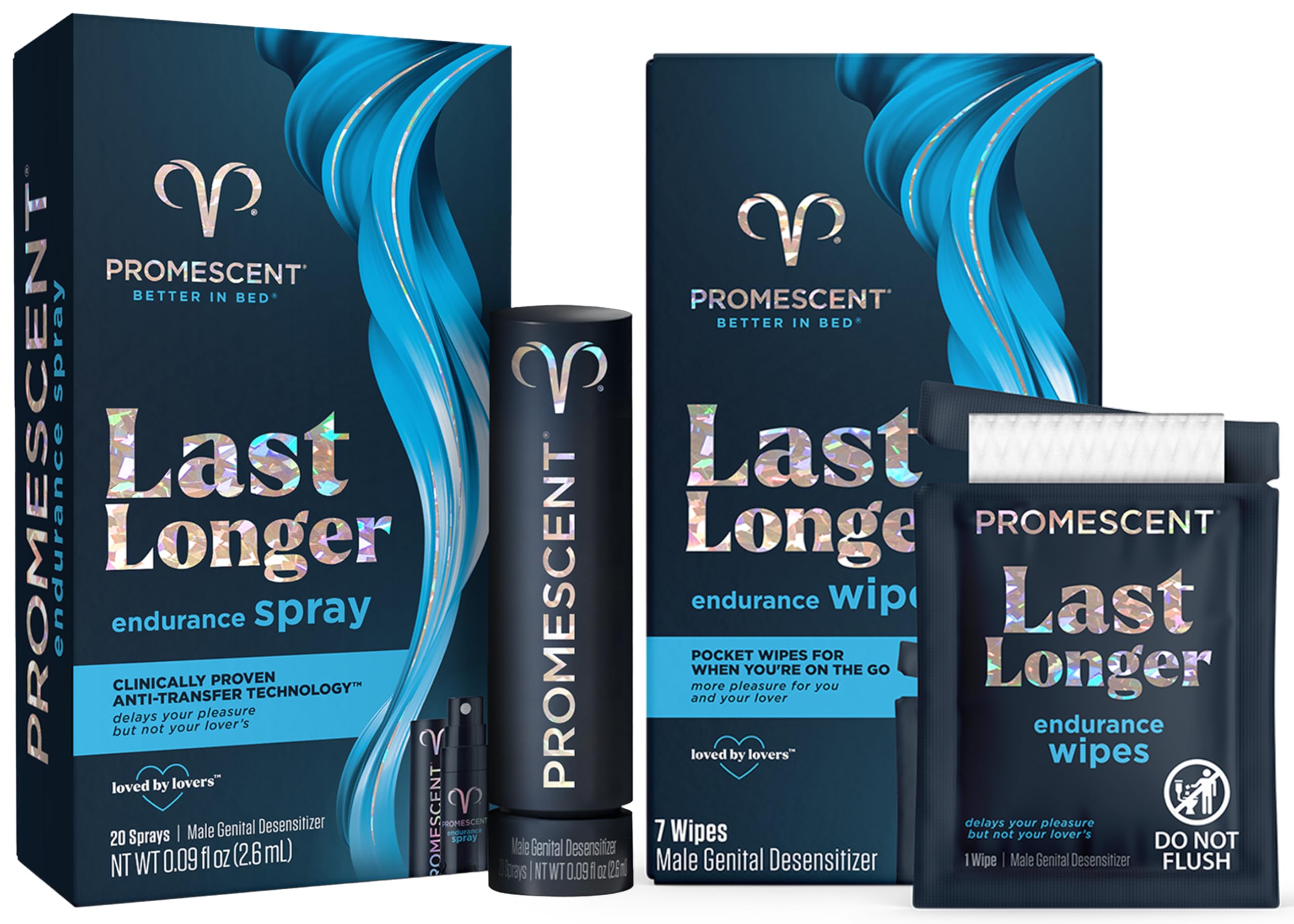 Promescent Desensitizing Delay Spray for Men (2.6 ml) to Help You Last Longer in Bed + Delay Wipes (7 Count) Sexual Enhancer with Extended Climax Control with Benzocaine PromescentAu supplements
