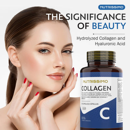NUTRISSIMO Collagen + Hyaluronic Acid + Biotin + CoQ10 + Vitamins A, C (non-acidic), D and B12 + Zinc NUTRISSIMOUS supplements