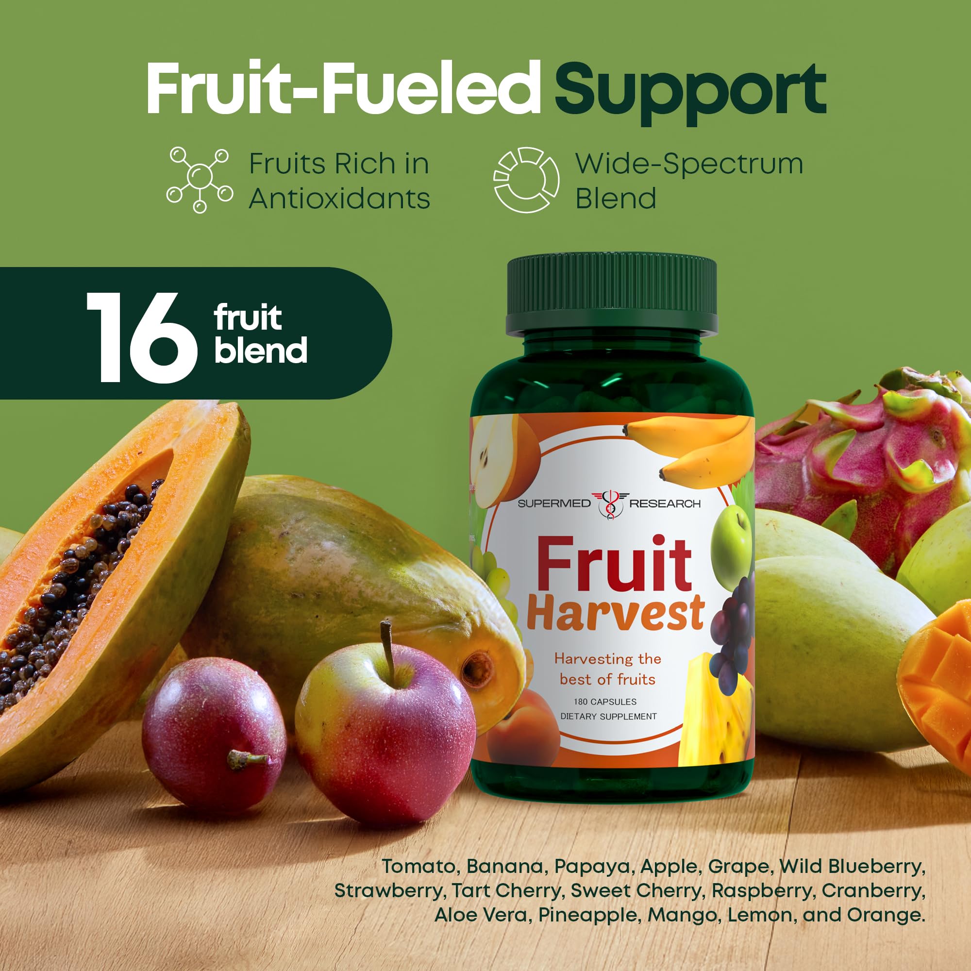Supermed Research Fruits and Vegetables Supplements – 2 Pack Combination Fruit & Veggies Supplement – Whole Food Vitamins & Minerals for Adults – Superfood Veggie Vitamins for Adults (180 x 2, 360 Ct) Supermed ResearchAu supplements