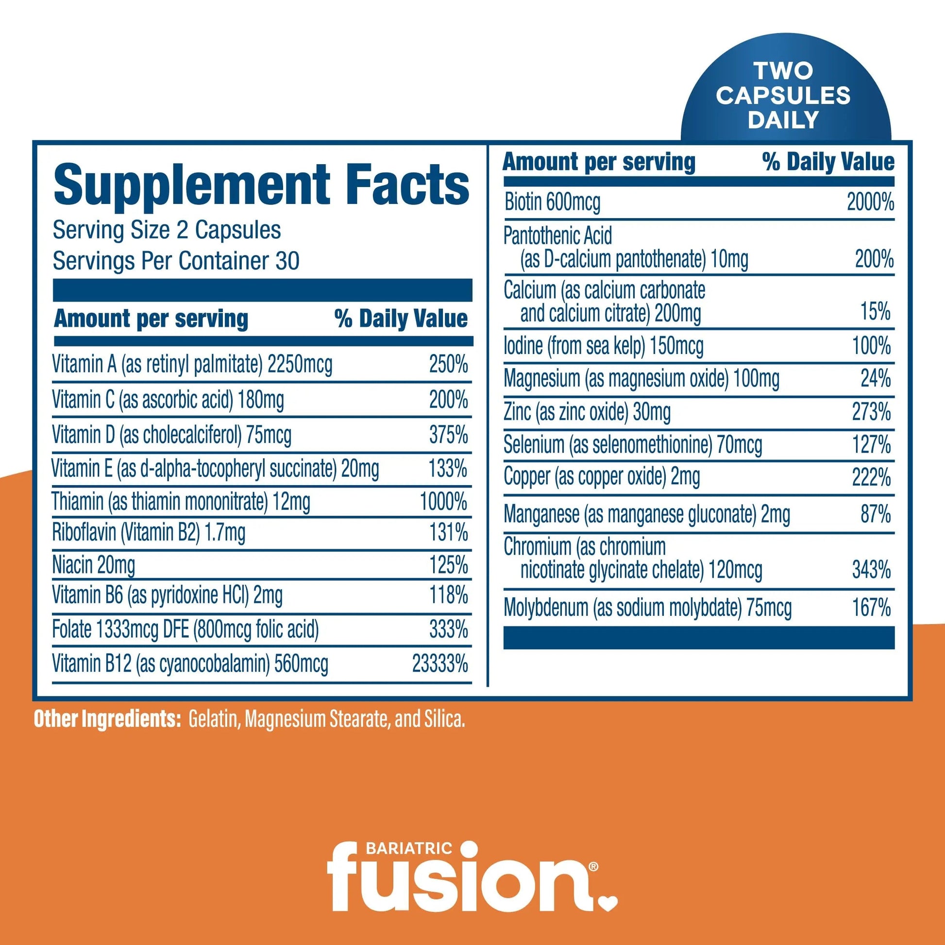 Bariatric Fusion Bariatric Multivitamin Without Iron | Post Bariatric Surgery Patients | Iron Free Bariatric Vitamin Bariatric FusionAu supplements
