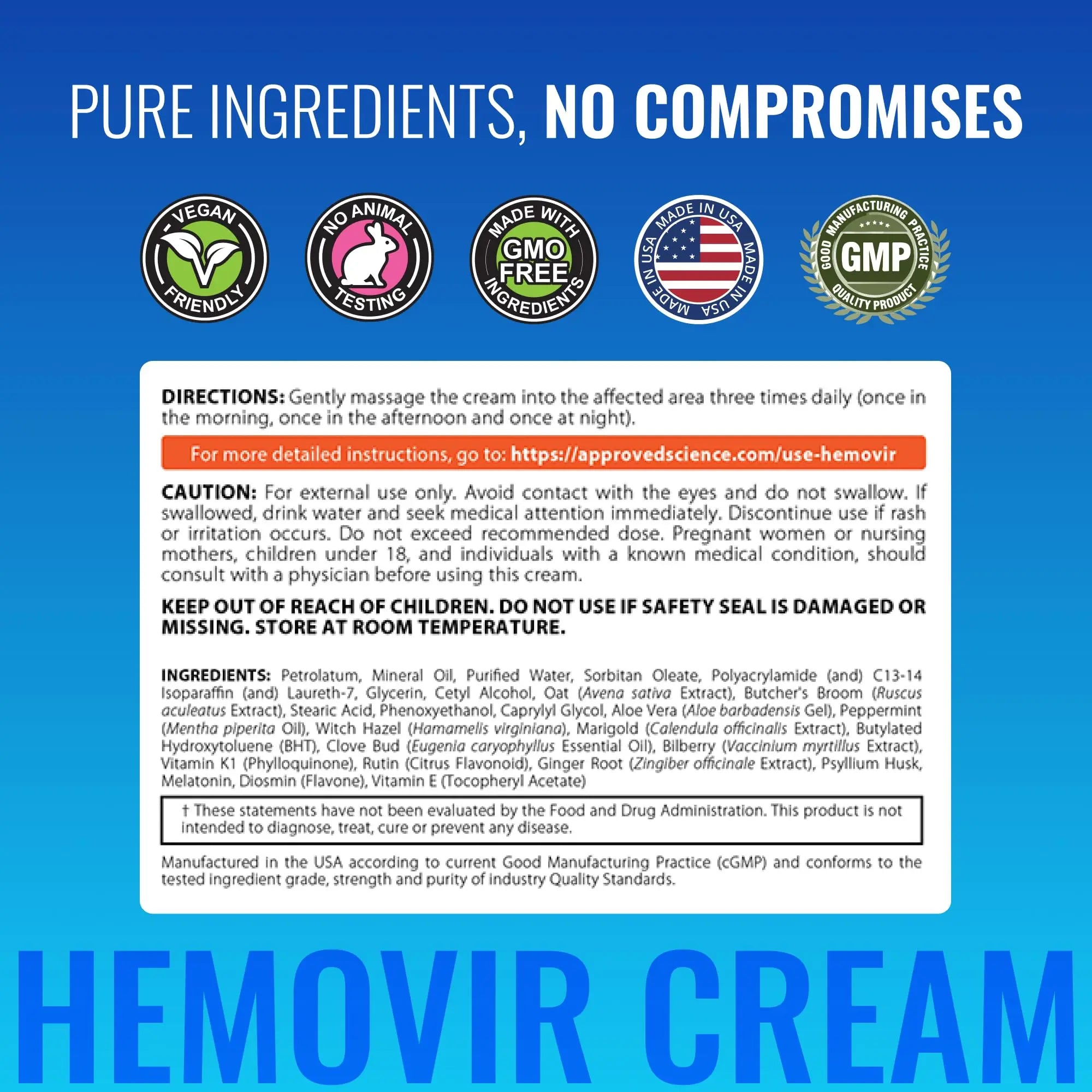 Approved Science Hemovir - Hemorrhoid Capsules and Cream - Dual-Action Stops Itching and Optimizes Blood Flow - Internal and External Care - 45 Capsules + 2 Fl Oz - Vegan - Non GMO - Made in The USA Approved ScienceAu supplements