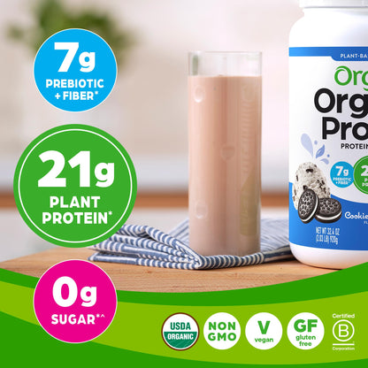 Orgain Organic Vegan Protein Powder, Cookies and Cream - 21g Plant Based Protein OrgainUS supplements