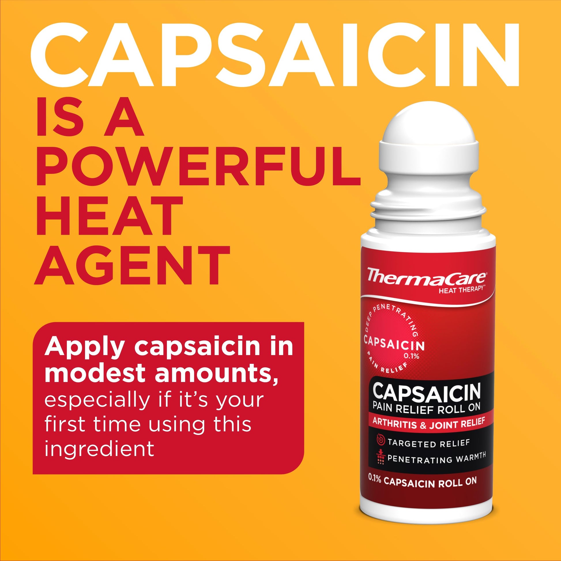 ThermaCare Arthritis Pain Relief Roll-On - Fast-Acting Capsaicin Formula for Joint & Muscle Pain - Soothing Warmth - Mess-Free Application - Targets Stiffness & Discomfort - 2.5 oz ThermaCareAu supplements