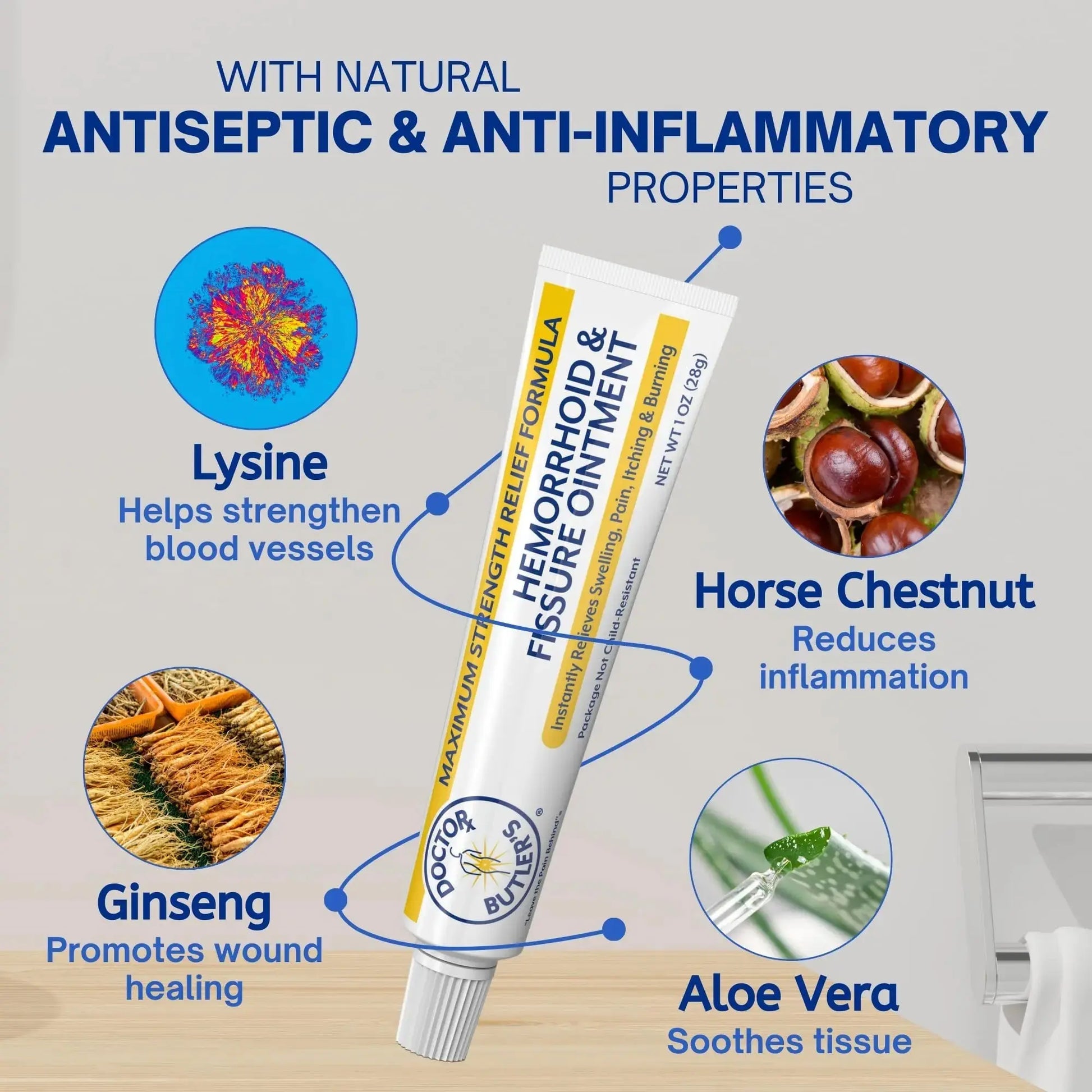 Doctor Butler’s Hemorrhoid & Fissure Ointment – Hemorrhoid Treatment and Hemorrhoid Cream with Lidocaine and Phenylephrine HCI for Fast Acting Relief of Pain, Swelling, Discomfort, and Itching (1 oz.) Doctor Butler'sAu supplements